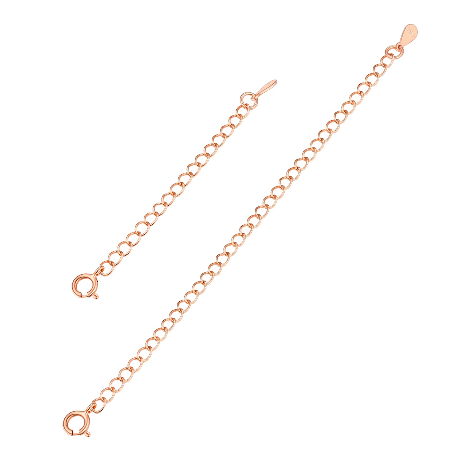 Rose Gold & Sterling Silver Necklace Extender for Women - Adjustable Chain Jewelry for Layering, Gift Giving & Everyday Wear