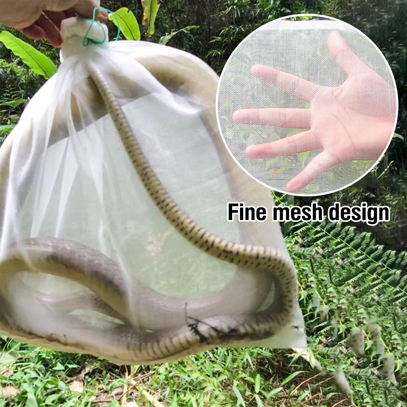 Premium Snake Handling Bags with Drawstring - Professional Reptile Tongs & Capture Bags for Safe Transport - Ideal for Herpetologists, Wildlife Rescuers & Reptile Enthusiasts