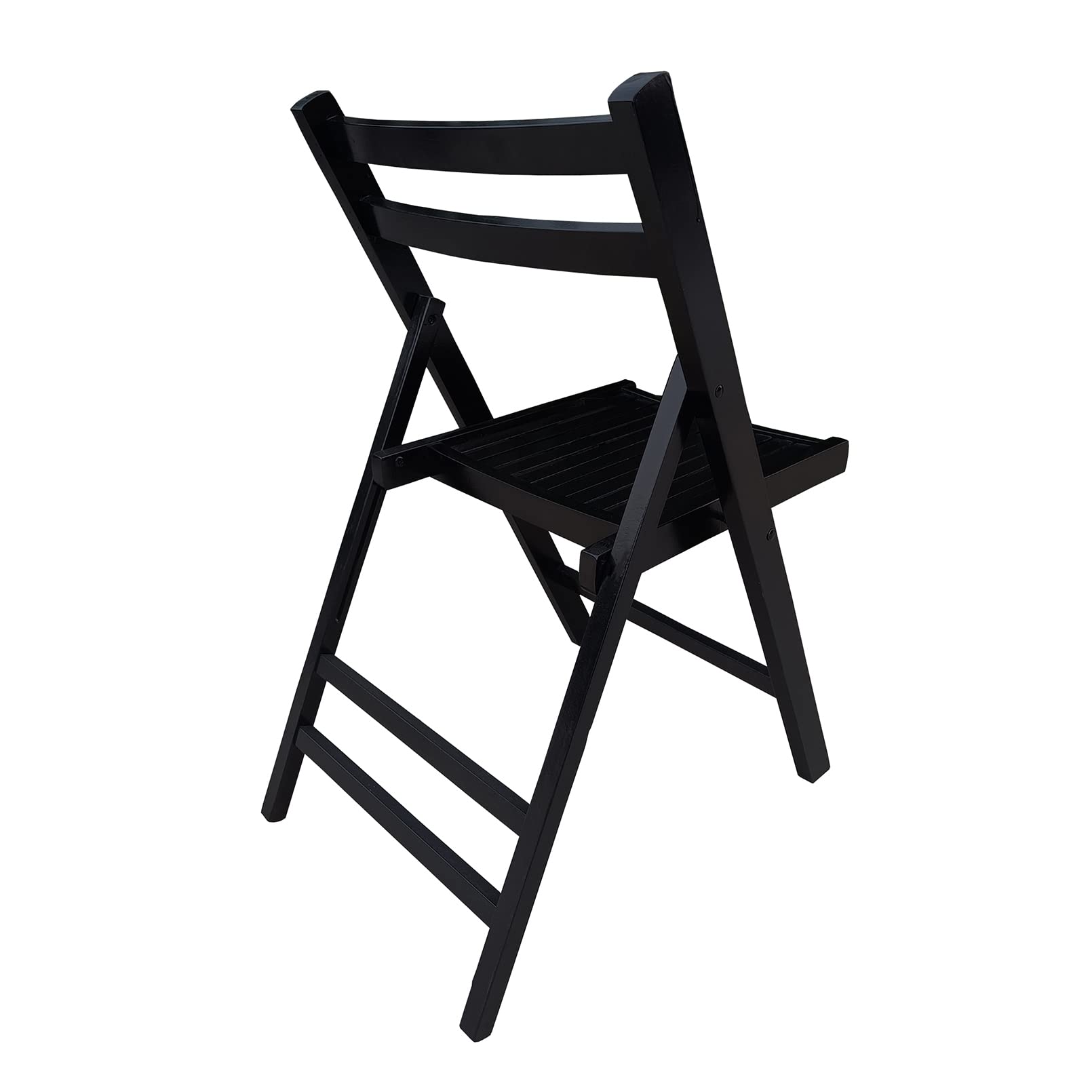 4 Pack Folding Chairs with Poplar Wood Slatted Seat - Lightweight & Sturdy for Dining Room, Kitchen, Balcony, Wedding, Events (Black) | Perfect for Indoor & Outdoor Gatherings, Parties, and Home Decor