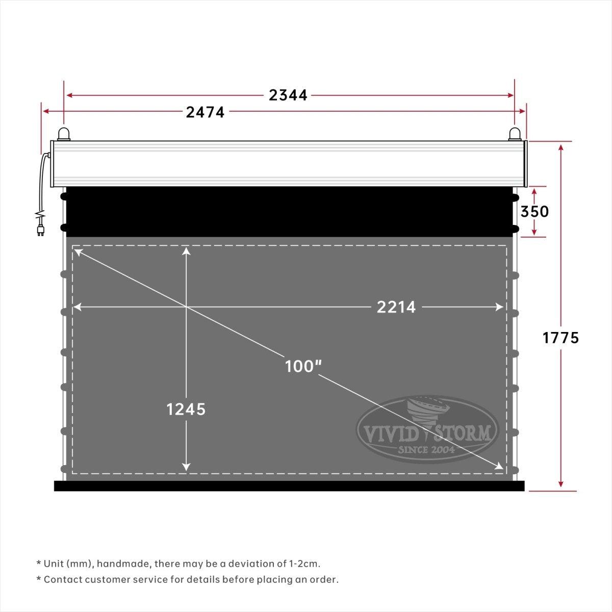 VIVIDSTORM PRO Slimline Motorized Tension UST ALR Projector Screen - 4K Ultra HD Home Theater Screen for Movies, Gaming & Outdoor Projection