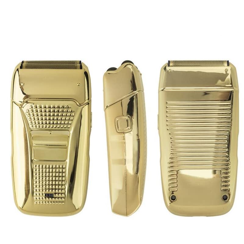 Premium Men's Electric Shaver - 3D Floating Foil Razor for Smooth Beard Trimming & Hair Removal, Rechargeable Wet/Dry Shaver with Gold Finish - Perfect for Travel, Daily Grooming & Gift for Men