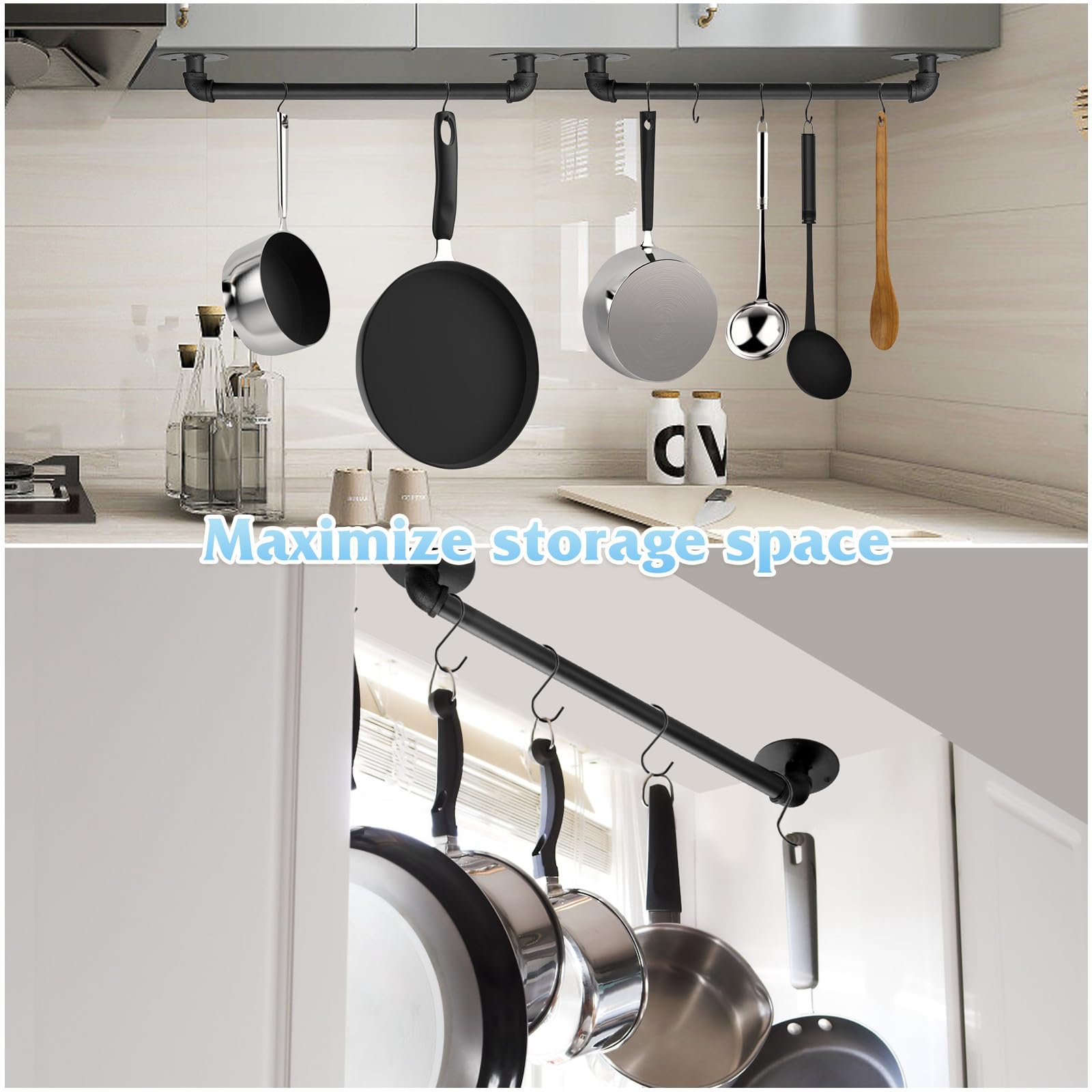 2-Pack Wall Mounted Pot Pan Rack - 21