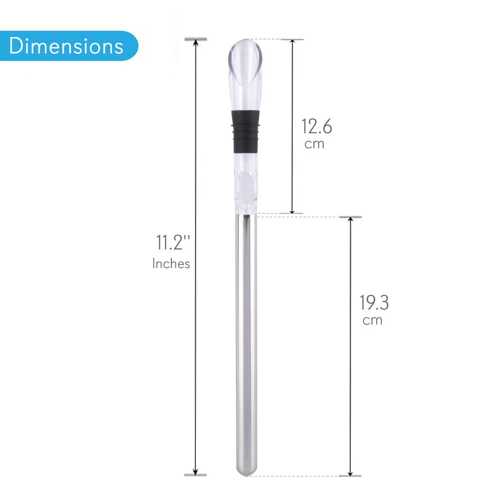 2 in 1 Stainless Steel Wine Chill Rod & Stirrer - Premium Cocktail Cooling Stick for Wine, Whiskey & Liquor - Perfect for Home Bars, Parties & Gifts