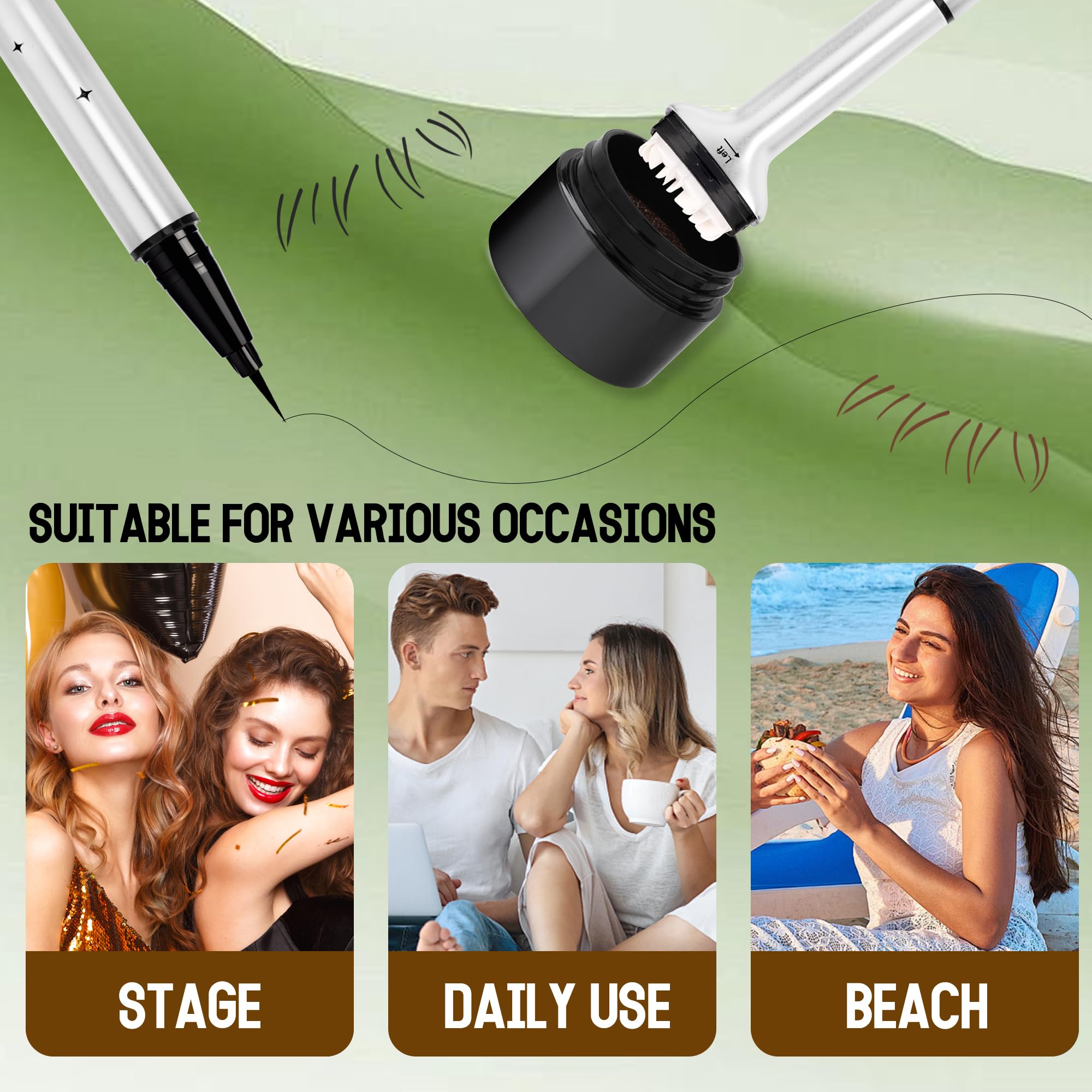 Waterproof Lower Lash Stamp with Long-Lasting Ink - Natural Looking Bottom Eyelashes - Quick Eye Makeup Tool (Black) | Perfect for Daily Makeup, Parties & Special Occasions