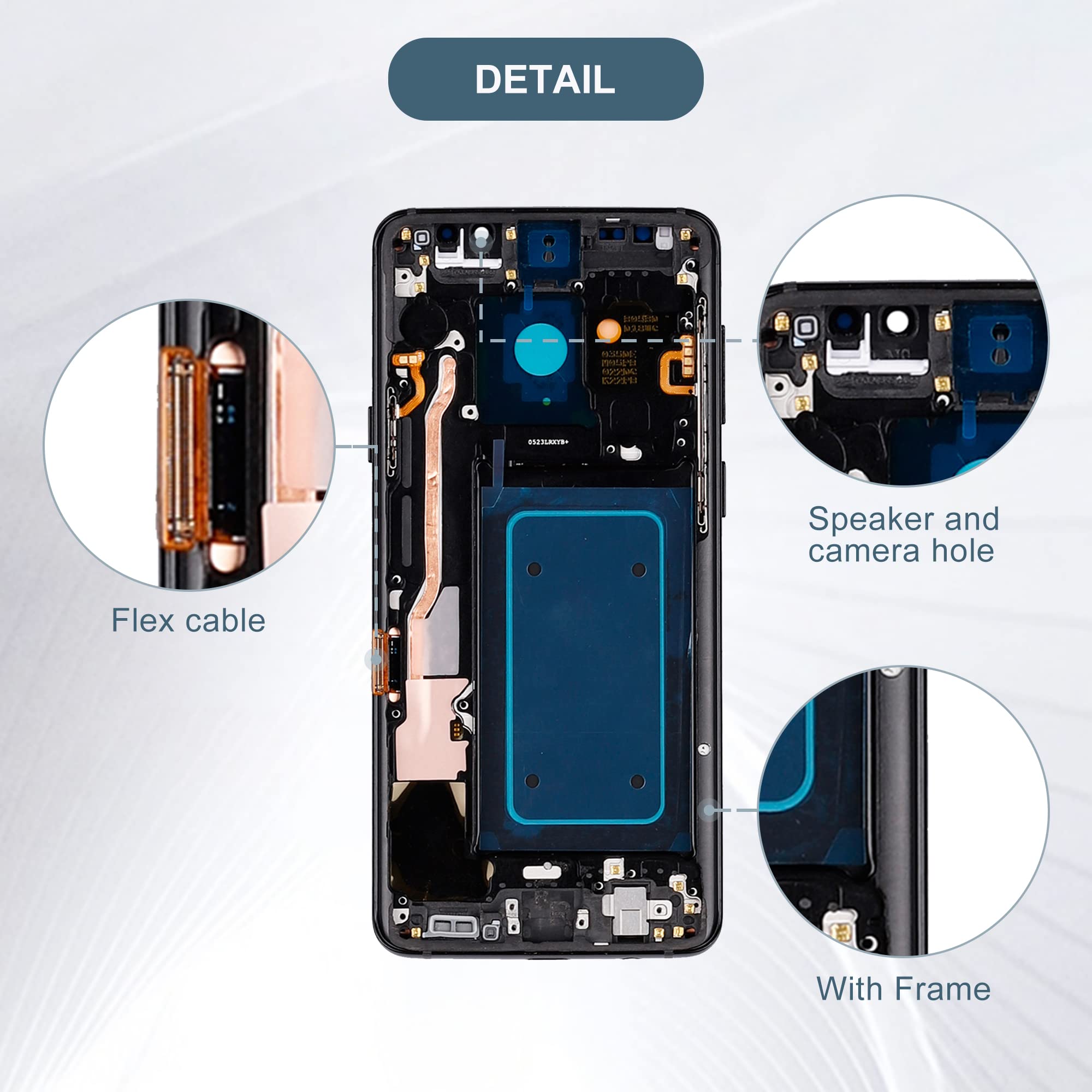 AMOLED Display Screen Replacement for Samsung Galaxy S9 Plus S9+ G965U G965W - 6.2 Inch LCD Touch Screen Assembly with Repair Tools - Perfect for DIY Phone Screen Fixes & Display Upgrades