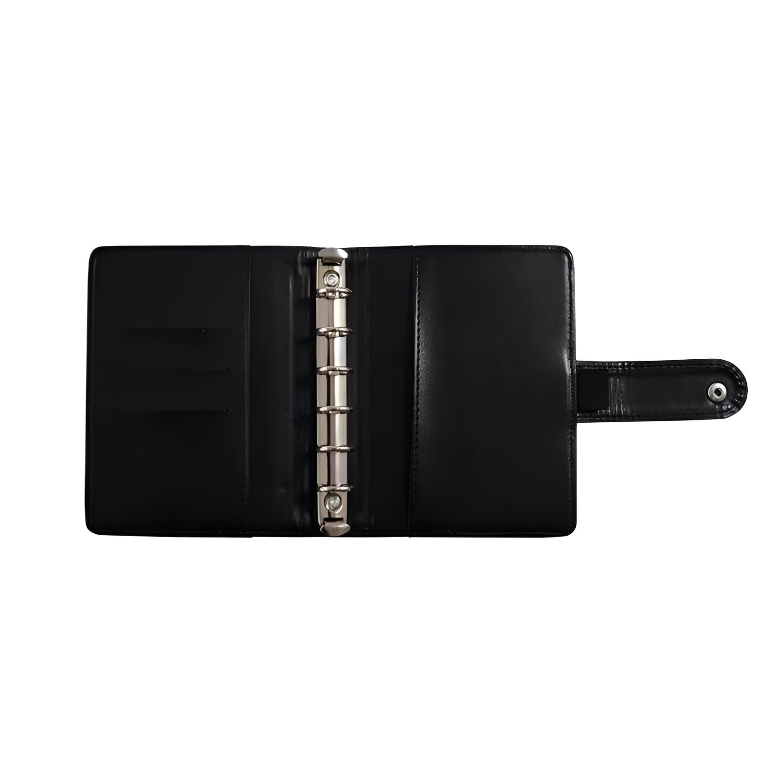 A7 Crocodile Budget Binder Cover - 6-Ring Mini Binder Wallet for Cash & Receipts, Hidden Snap Buckle Planner Organizer (Black) - Perfect for Travel, Office & Personal Finance Management