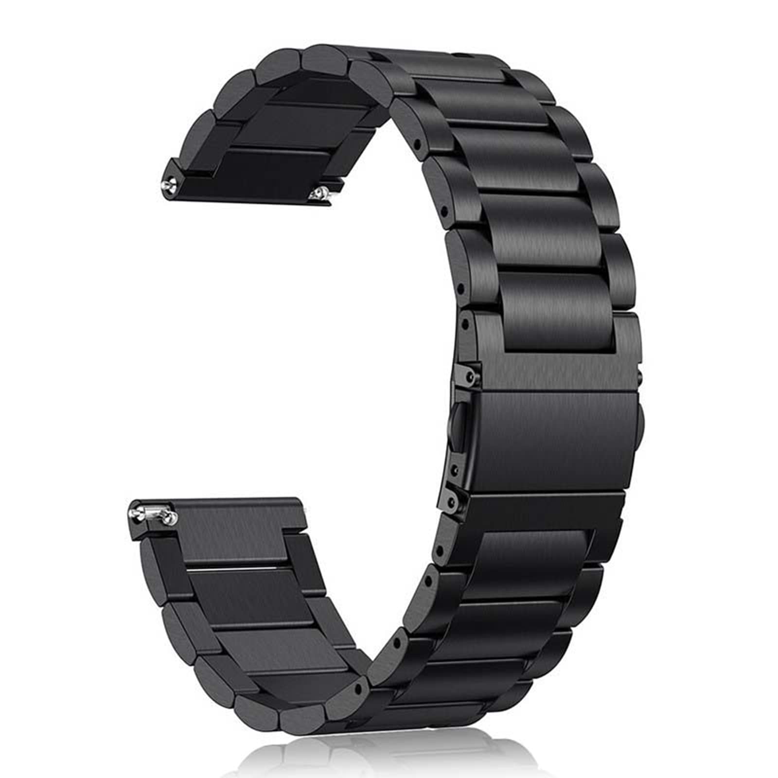 Vetoo Quick Release Metal Watch Band 18mm Black for Men & Women - Casual & Formal Wear