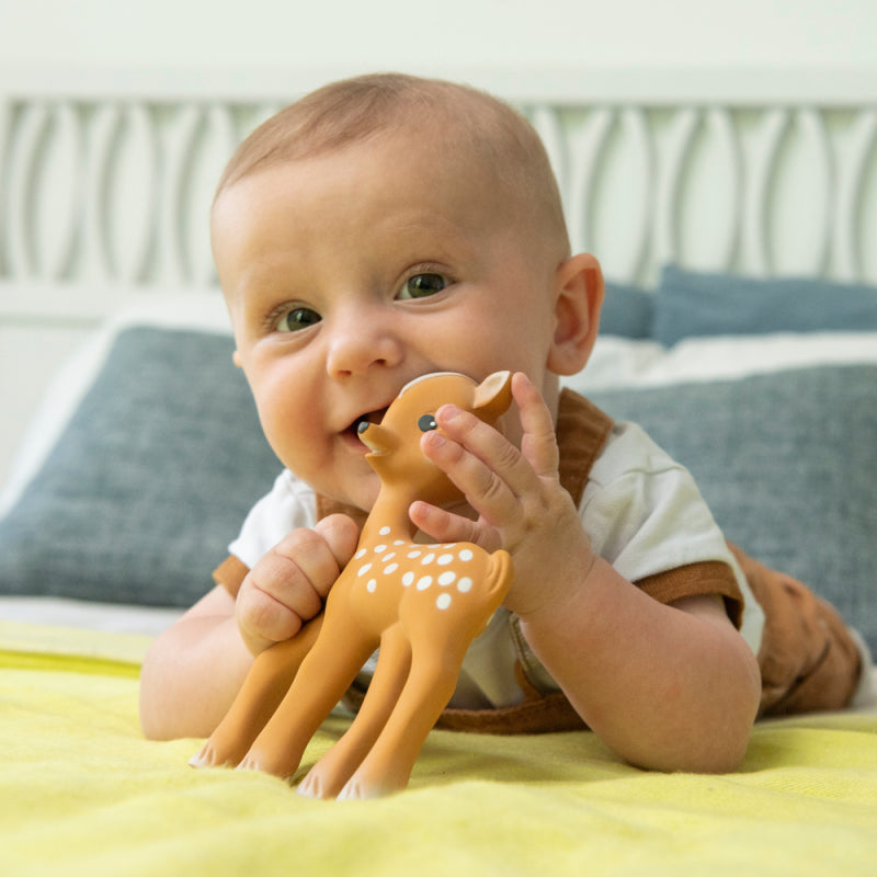 Sophie La Girafe Fanfan The Fawn Teether - Natural Rubber Baby Teething Toy for Soothing Sore Gums, BPA Free - Perfect for Newborns & Infants During Teething Phase, Travel & Playtime