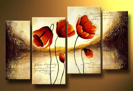 Large Abstract Flower Acrylic Painting - Modern Wall Art for Bedroom Decor | Handmade Canvas Artwork | Perfect for Living Room, Office & Home Decoration