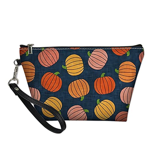 **Mumeson Halloween Pumpkin Wallet Wristlet Bag for Women – Travel & Cosmetic Organizer with Phone Pocket, Brown | Perfect for Parties, Trick-or-Treating & Everyday Use**