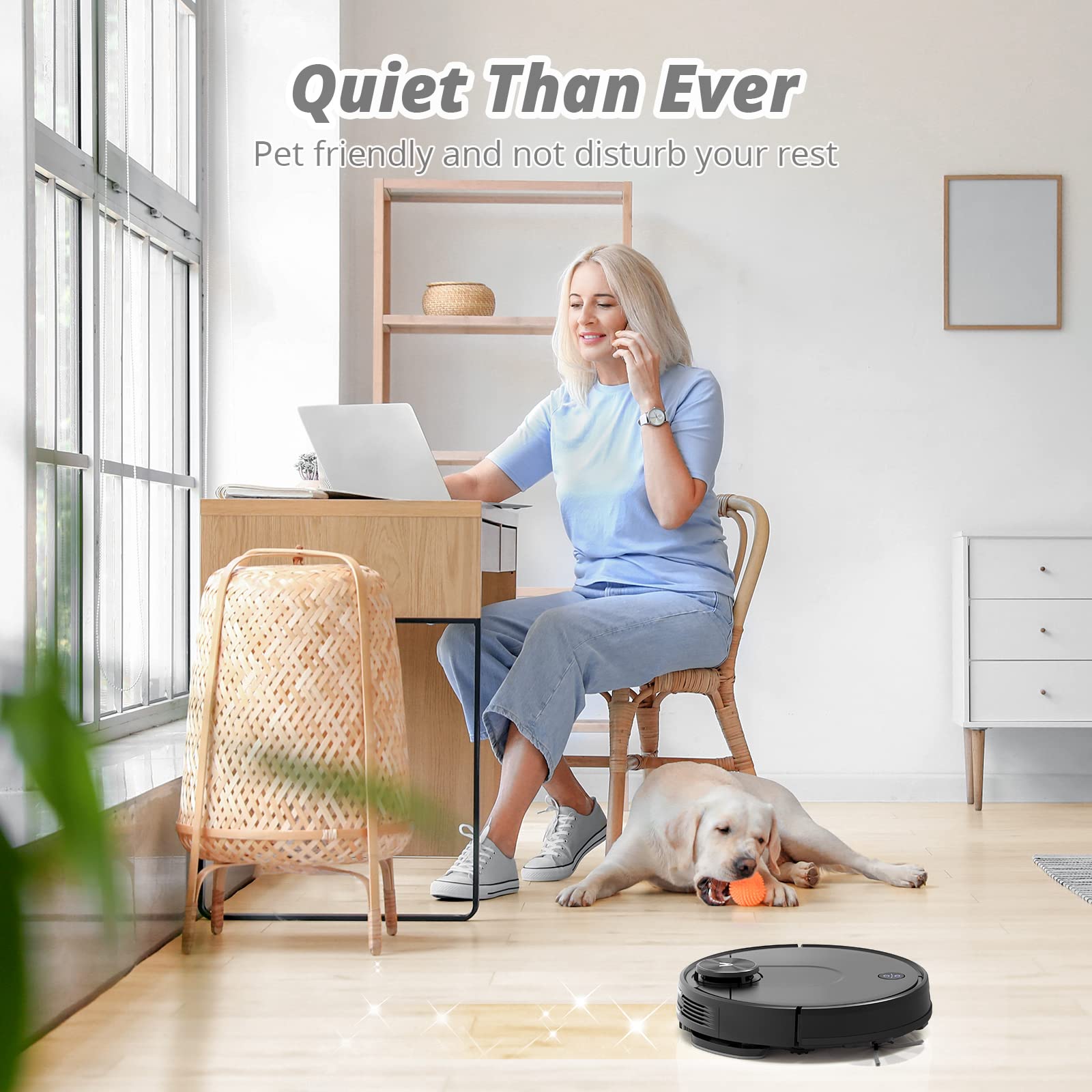 VIOMI V2 Max Robot Vacuum Cleaner with Smart Mapping, 3000Pa Strong Suction, Self-Charging - Works with Alexa & Google Assistant - Perfect for Hardwood Floors, Carpets and Pet Hair Cleaning