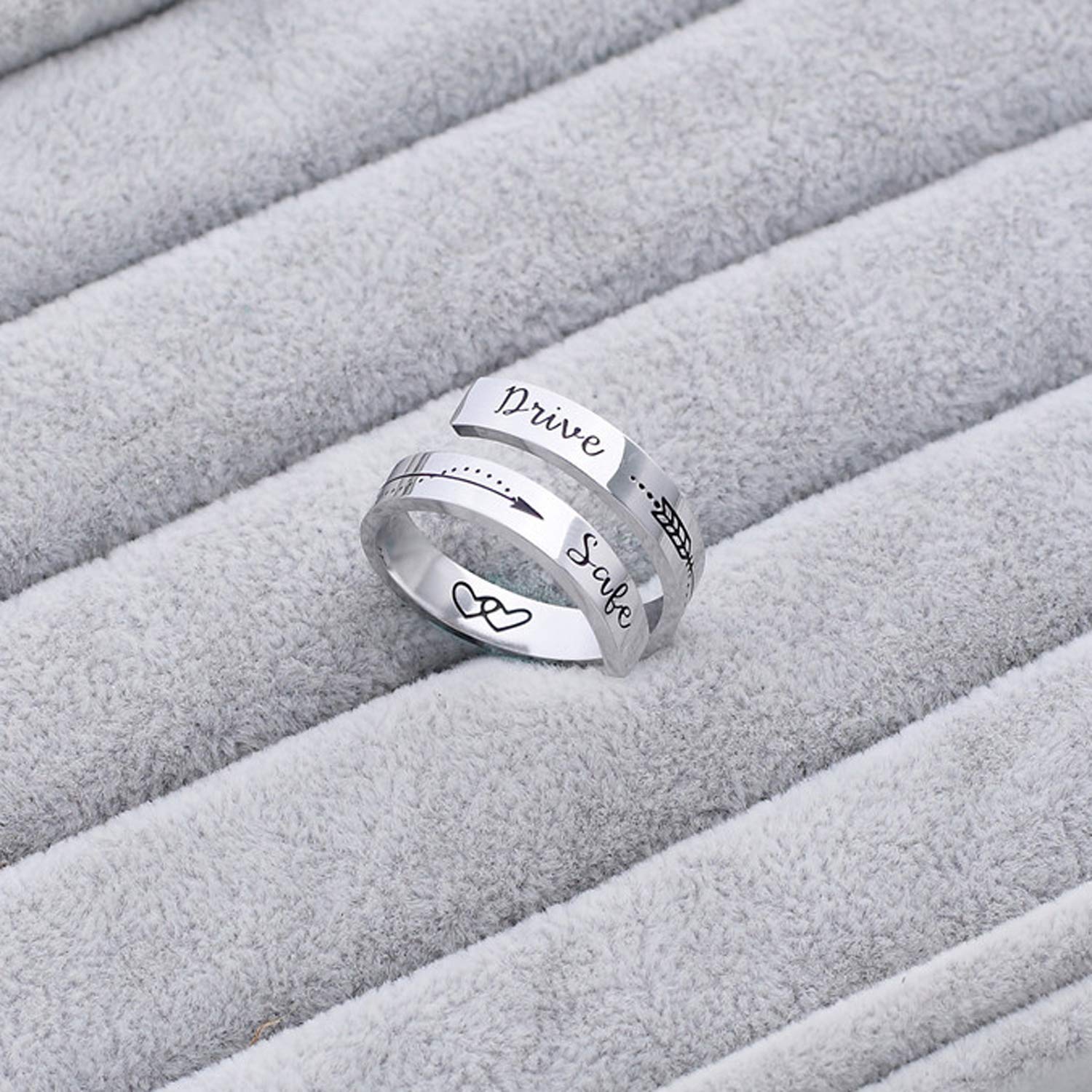 Inspirational Stainless Steel Spiral Wrap Twist Ring for Women - Personalized Encouragement Jewelry, Birthday Gift for Her, Perfect for Daily Wear, Office & Special Occasions