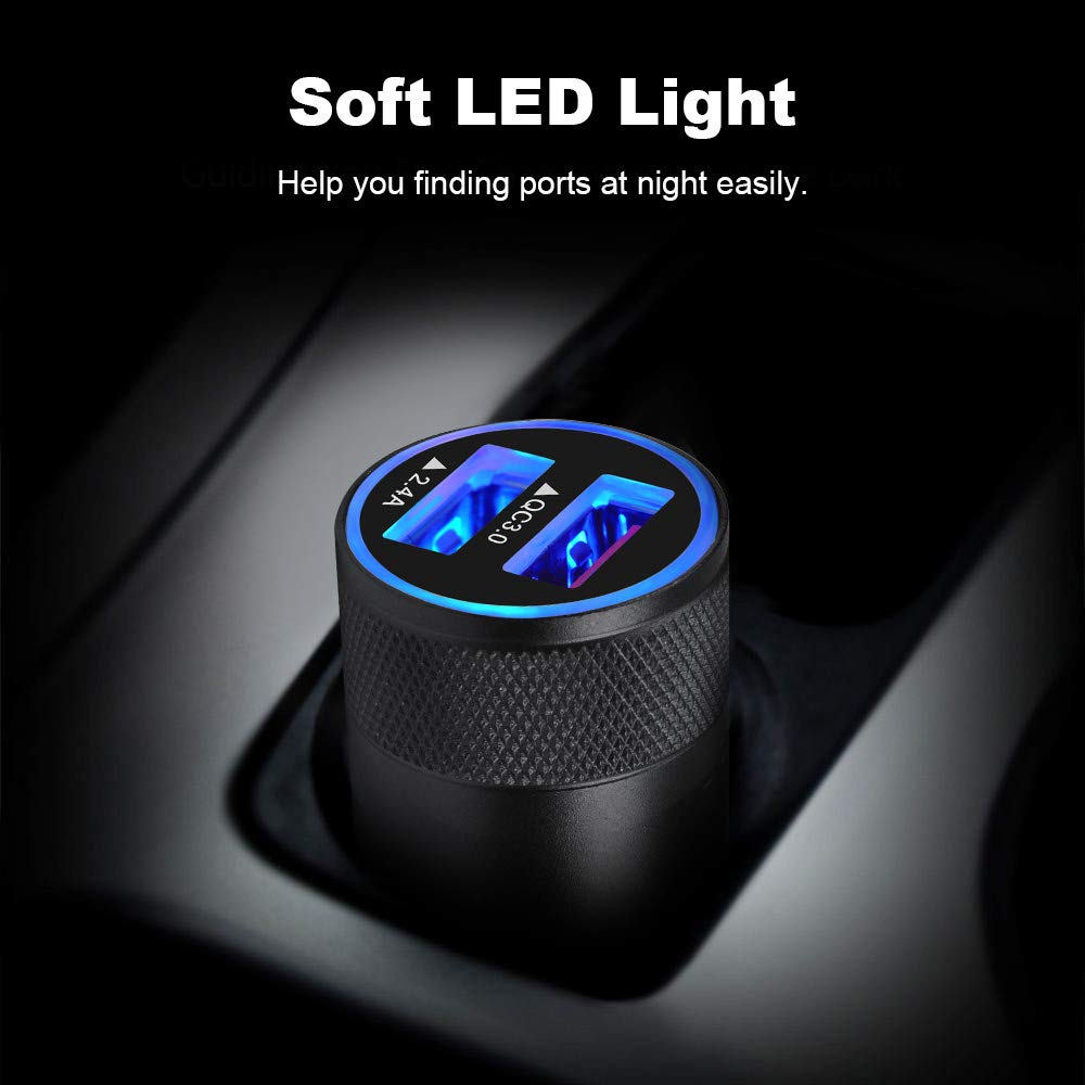 Fast USB C Car Charger for Samsung Galaxy S25 Ultra/S25+/S24 FE/A55/A35/A15/S24/S23/S22/S21/S20 5G - 3ft Type C Cable Included - Perfect for Road Trips & Commuting