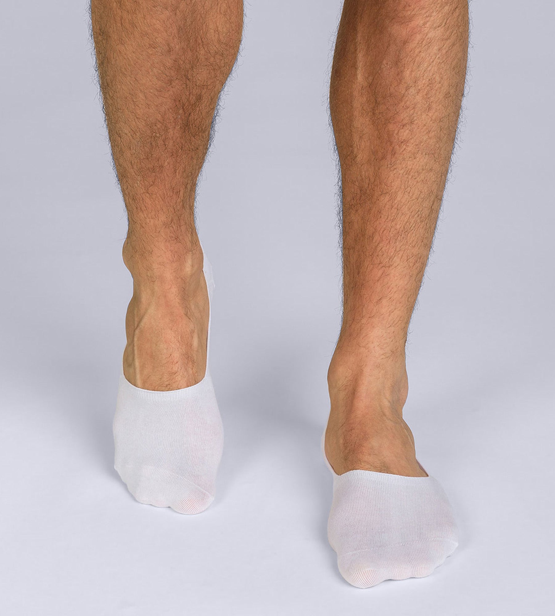 2-Pack Men's Basic White Cotton Foot Protectors - Soft & Breathable for Daily Comfort at Home or Work