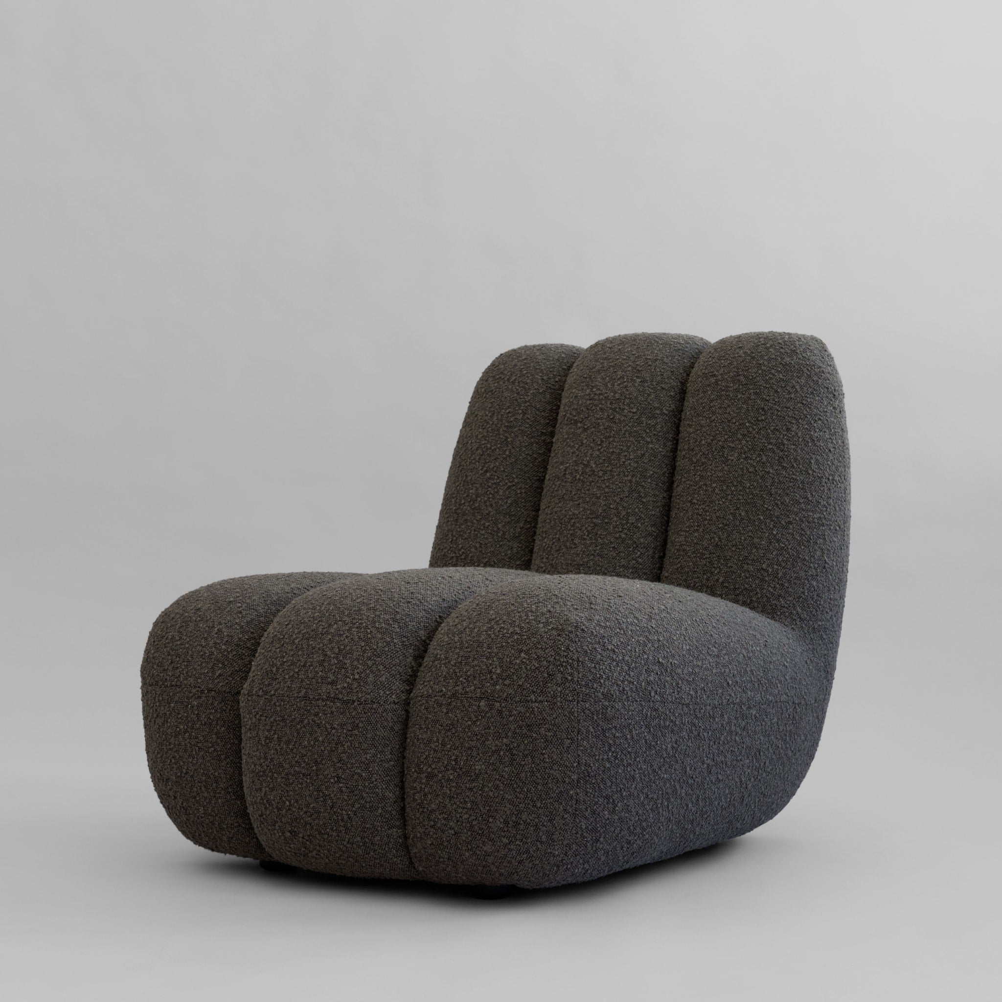 PRE ORDER 101 COPENHAGEN Toe Chair in Deep Taupe Bouclé Fabric - Modern Accent Chair for Living Room, Bedroom or Office Decor