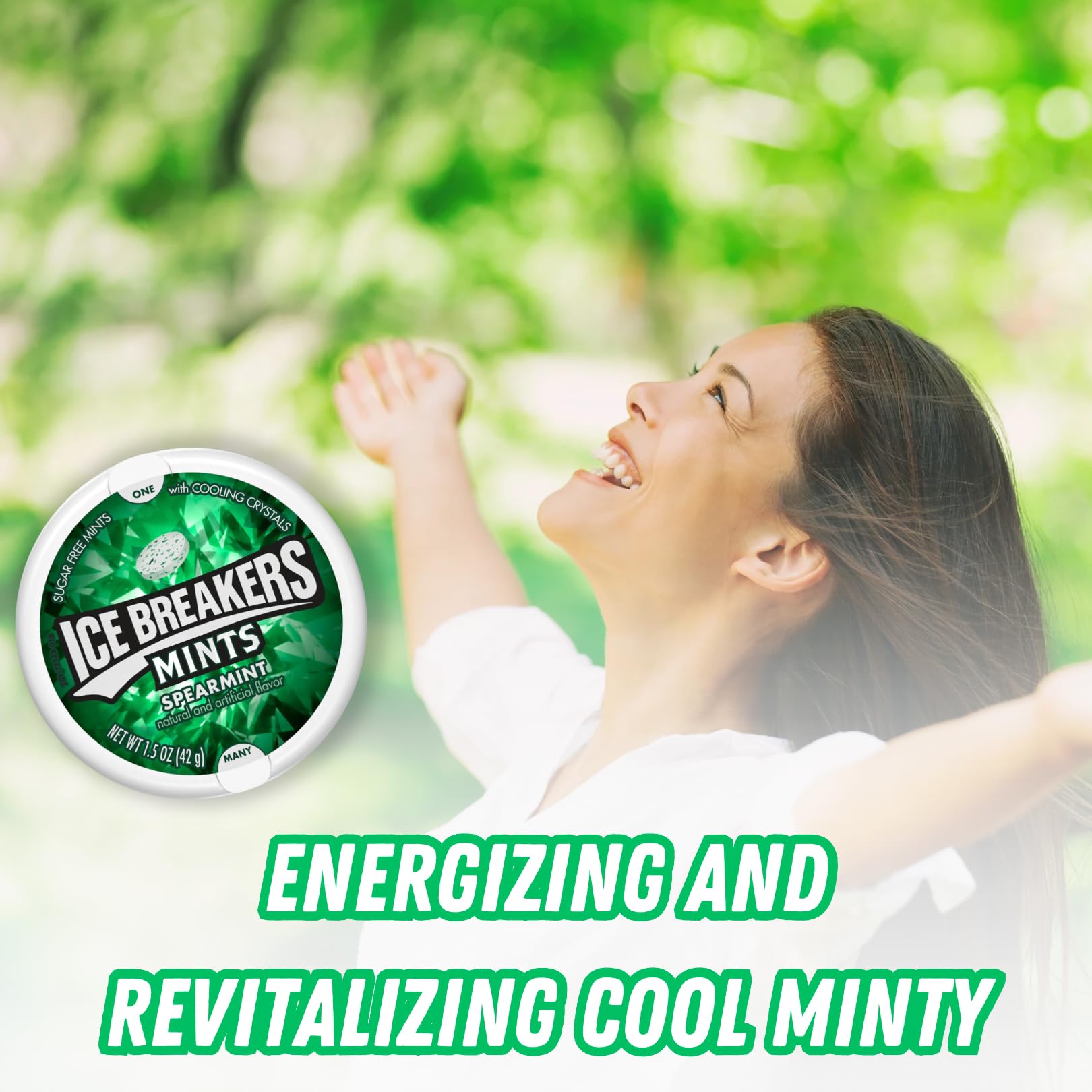 Sugar Free Spearmint Mints - Ice Breakers 3 Pack (1.5 oz Each) | Fresh Breath for Meetings, Dates & Social Events