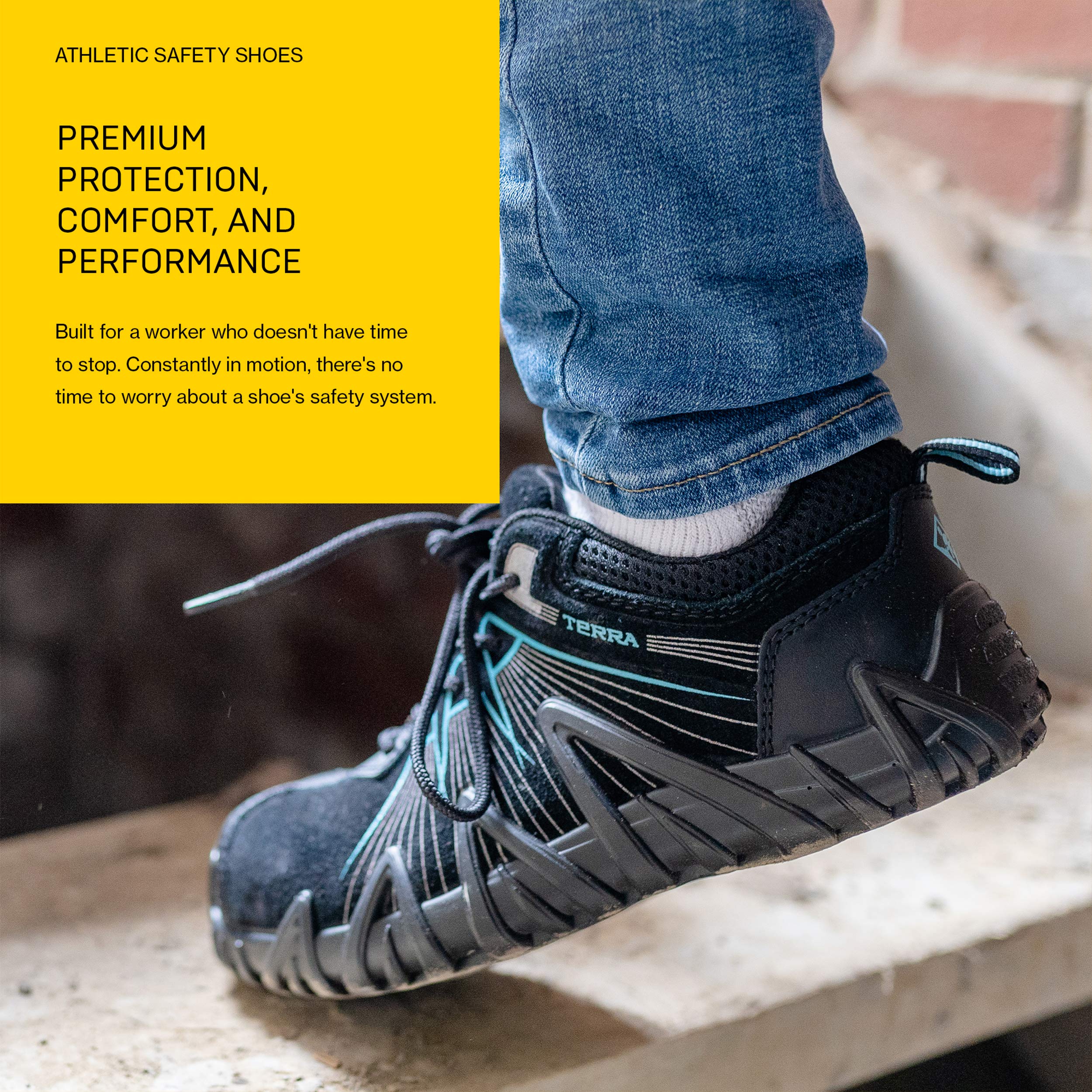 Terra Women's Spider X Low Composite Toe Water-Resistant Safety Work Shoes - Lightweight & Comfortable for Construction, Warehouse & Industrial Work