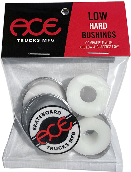 Ace Low Hard Bushings Kit 94a White 2 Pairs - Premium Skateboard Truck Bushings for Smooth Turns and Stability | Perfect for Cruising, Carving, and Street Skating
