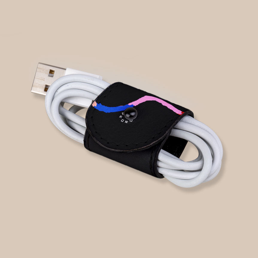 Eco-Friendly Midnight Rounds EcoWrap Cord - Reusable Cable Organizer for Home & Office - Perfect for Computer Wires, Headphones, and Charging Cables