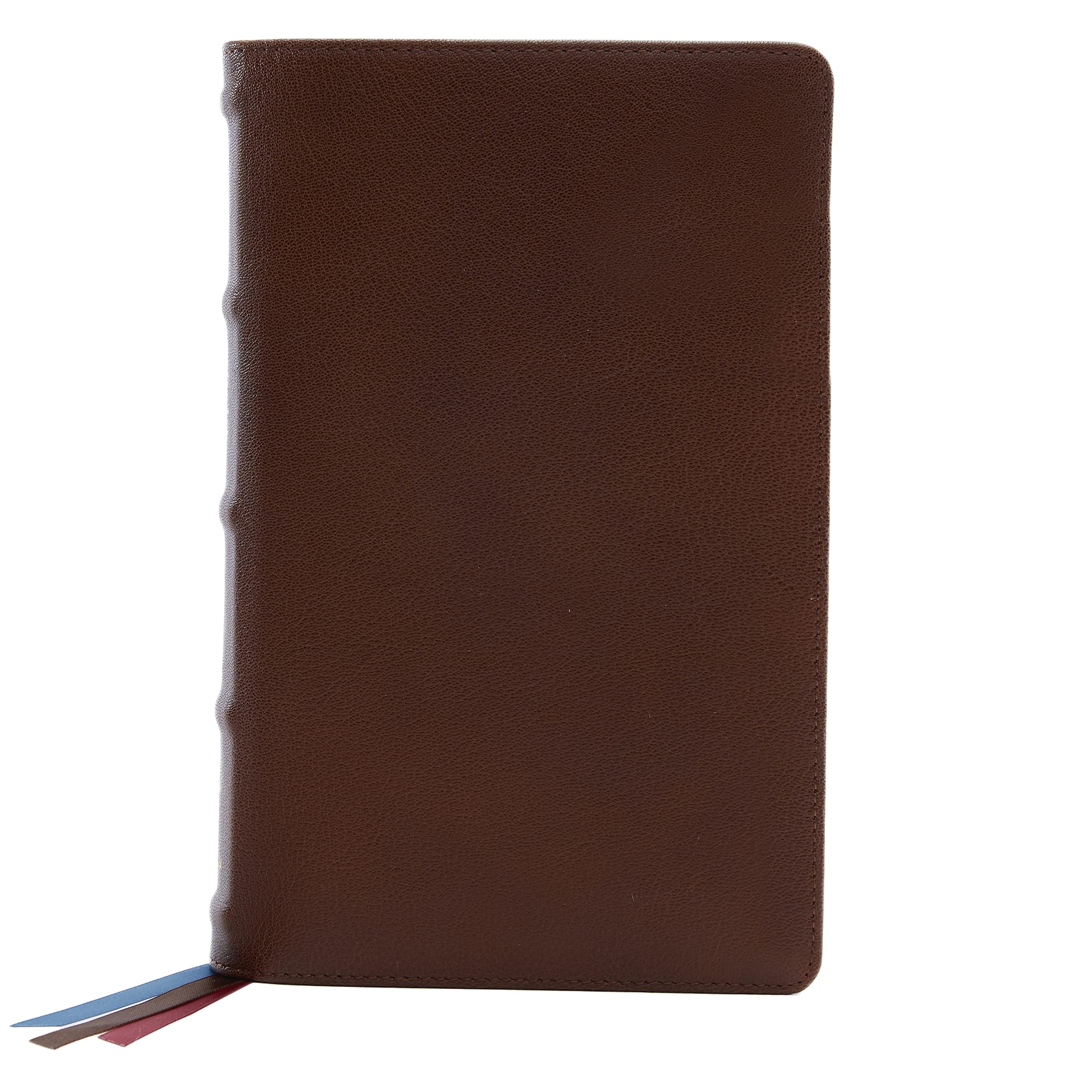 Premium NKJV Single-Column Reference Bible in Luxurious Goatskin Leather - Brown Premier Collection with Comfort Print | New King James Version Holy Bible for Worship, Study & Gift Giving