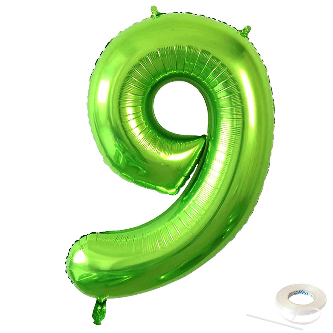 40 Inch Green Jumbo Digital 9 Number Balloons - Giant Foil Mylar Balloons for Birthday Parties, Weddings, Bridal Showers, Engagement Photos & Anniversaries - Perfect for Indoor & Outdoor Decorations (Green 9)