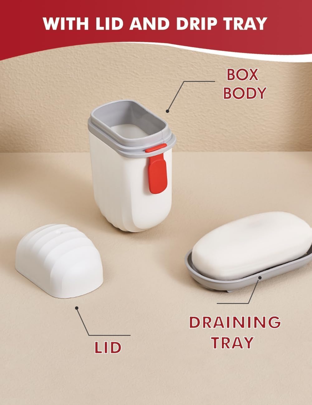 Hemiza 2-Pack Leakproof Travel Soap Box with Lid - Portable Soap Case Container with Soap Dish | Perfect for Travel, Camping, Gym & Bathroom Organization | Compact Soap Holder for Toiletries & Hygiene Essentials