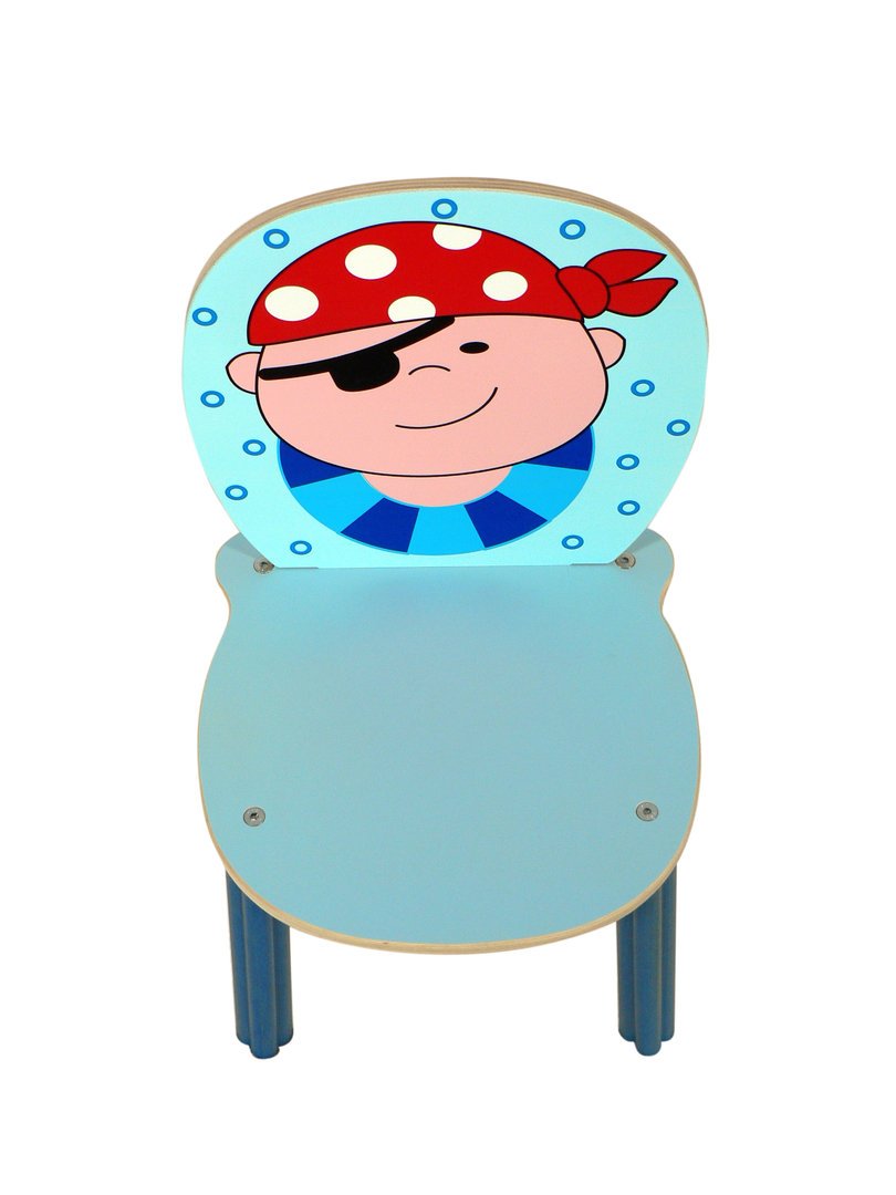 Premium Pirat Wooden High Chair for Kids - 300 x 280 x 550mm - Safe & Sturdy Toddler Dining Chair for Home, Restaurant & Nursery Use