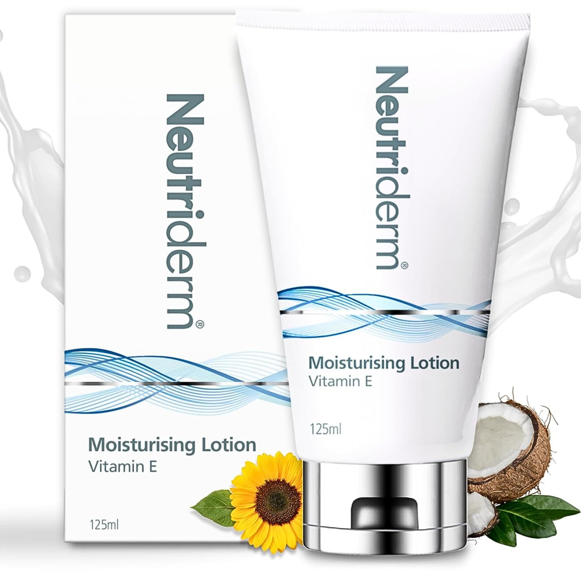 NEUTRIDERM Daily Face Moisturizer with Natural Vitamin E - Hydrating Lotion for Face & Body | 48-Hour Moisture for Wrinkles, Dry, Acne-Prone & Aging Skin | 4.2 oz | Perfect for Daily Skincare Routine & Travel