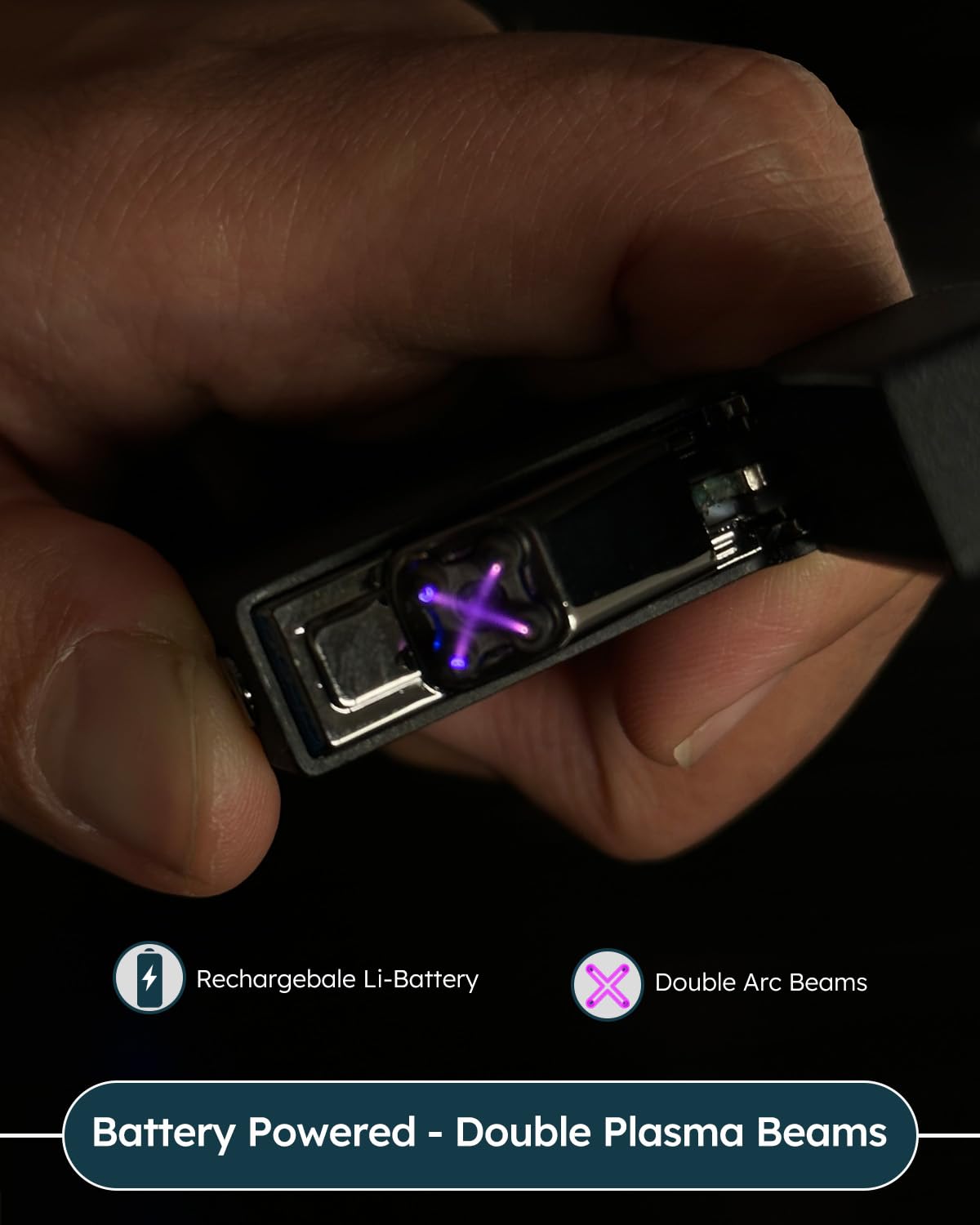 Windproof USB Rechargeable Plasma Lighter with Battery Indicator - Perfect for Camping & Outdoor Use