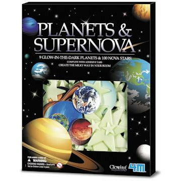 Glow in the Dark Planets and Supernova Stars - 100pcs Space Themed Stickers for Kids Room Decor, School Projects & Astronomy Enthusiasts