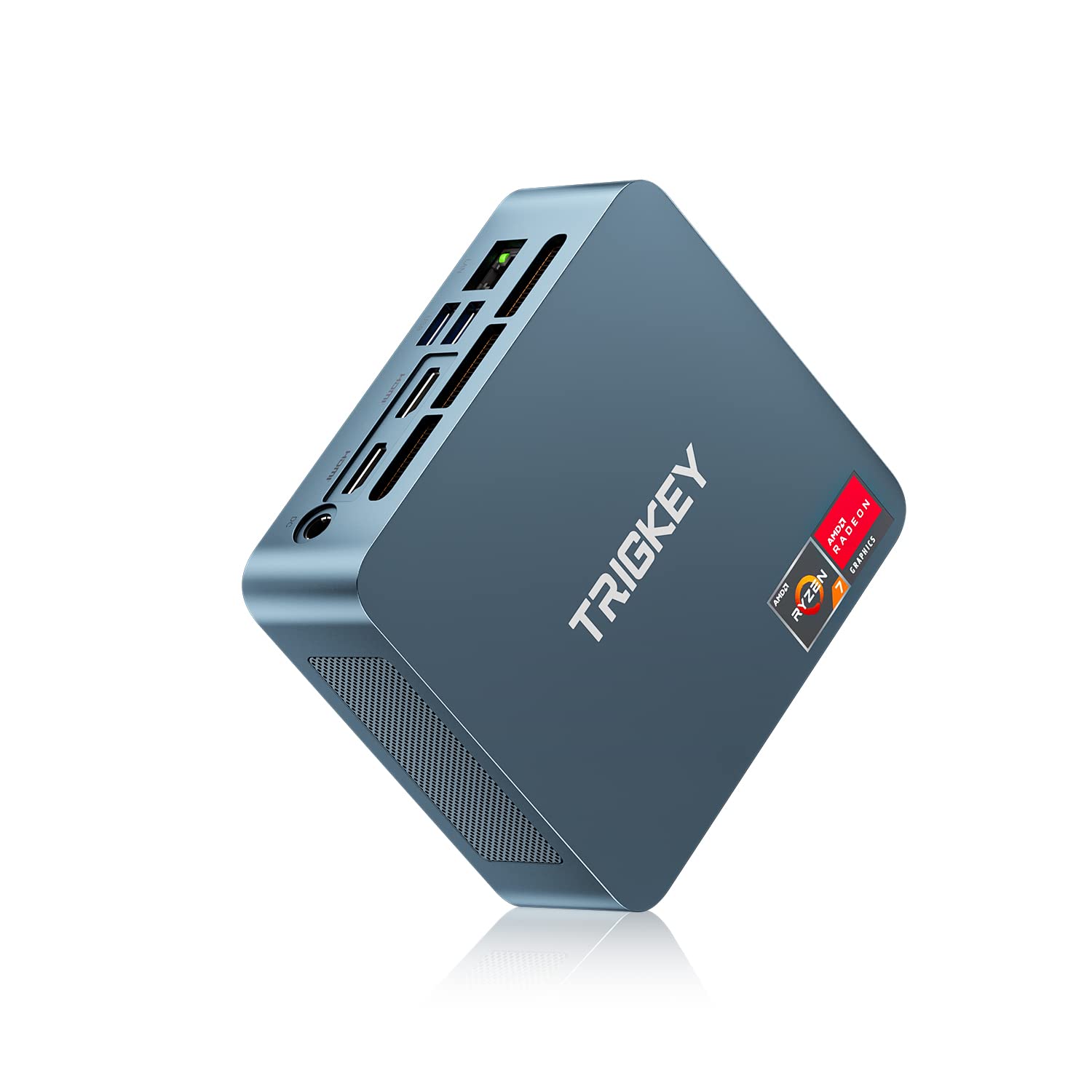 TRIGKEY Mini PC with AMD Ryzen 7 5800H (8-Core 16-Thread, Up to 4.4GHz) - 32GB DDR4 RAM + 1TB NVMe SSD - Micro Desktop Computer with HDMI, DP & USB-C - Ideal for Home Office, Gaming & Digital Signage