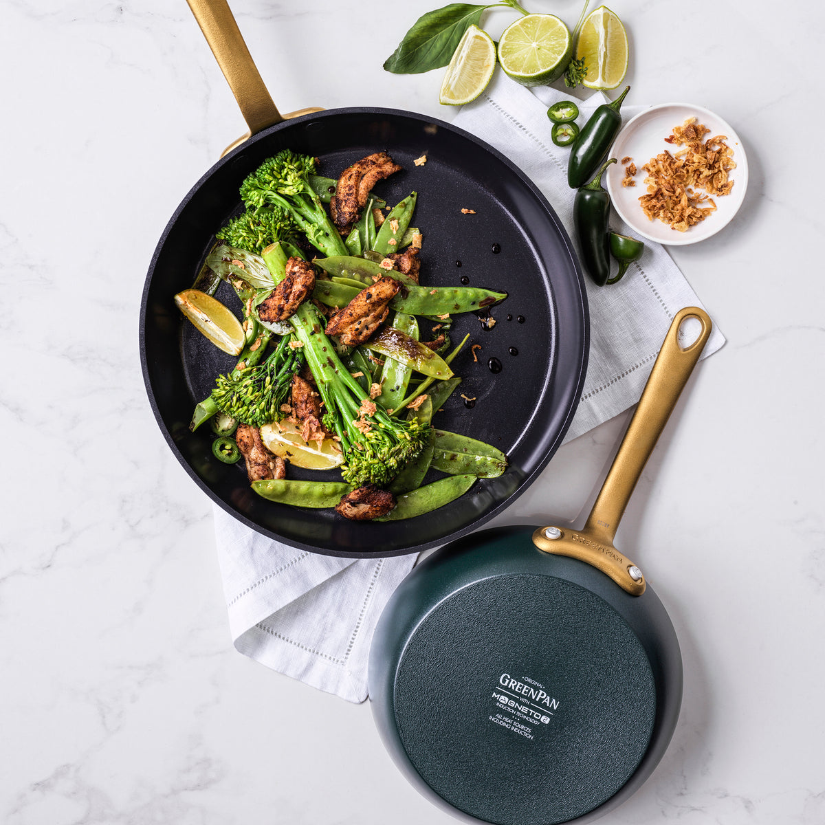 Premium Nonstick Ceramic Fry Pan Set - 8