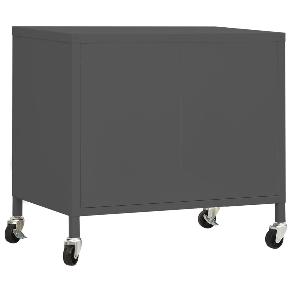 FAMIROSA 2-Door Steel Storage Cabinet with Adjustable Shelf & 4 Wheels - 23.6