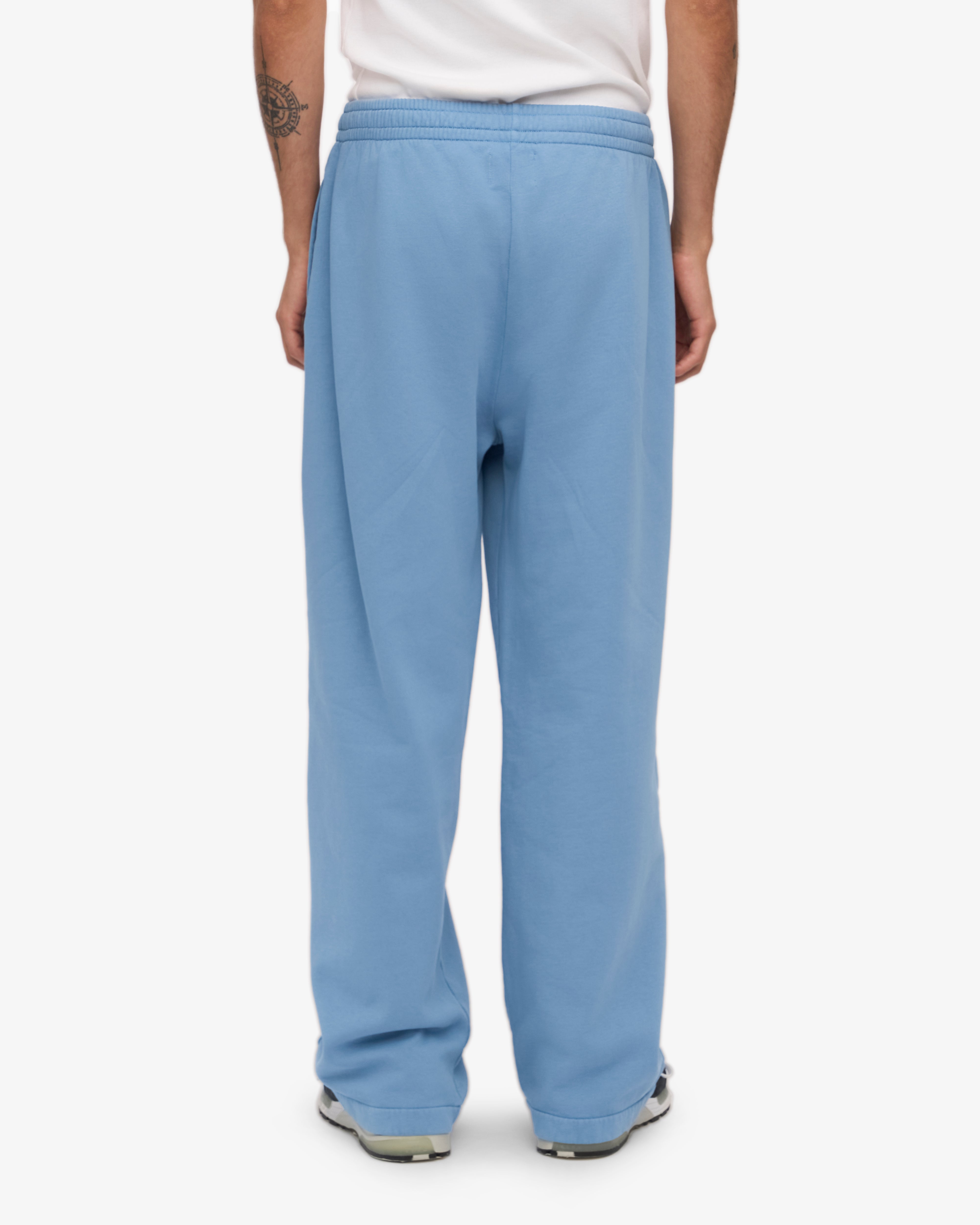 Organic Straight Leg Sweatpants for Women - Soft Comfortable Lounge Pants in Seaside Blue - Perfect for Yoga, Running & Casual Wear