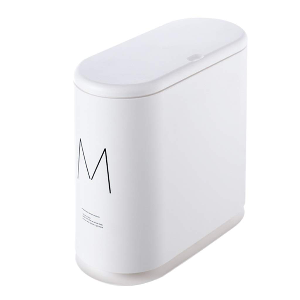 **13 Gallon White Kitchen Trash Can with Lid - Double Layer Push-Button Step Trash Bin for Bathroom, Bedroom & Office - 33.7 x 31.5 cm Odor-Proof Wastebasket**    (*Perfect for kitchens, bathrooms, bedrooms, offices, and dorm rooms - keeps spaces clean and odor-free!*)