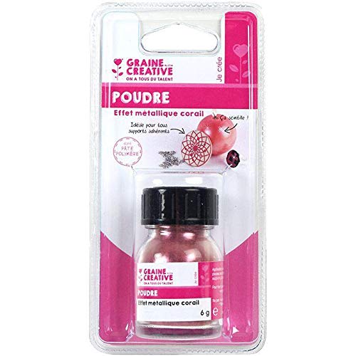 Metallic Effect Powder for Polymer Clay - Coral Red | DIY Jewelry, Nail Art & Resin Crafts | Perfect for Handmade Earrings, Pendants & Home Decor
