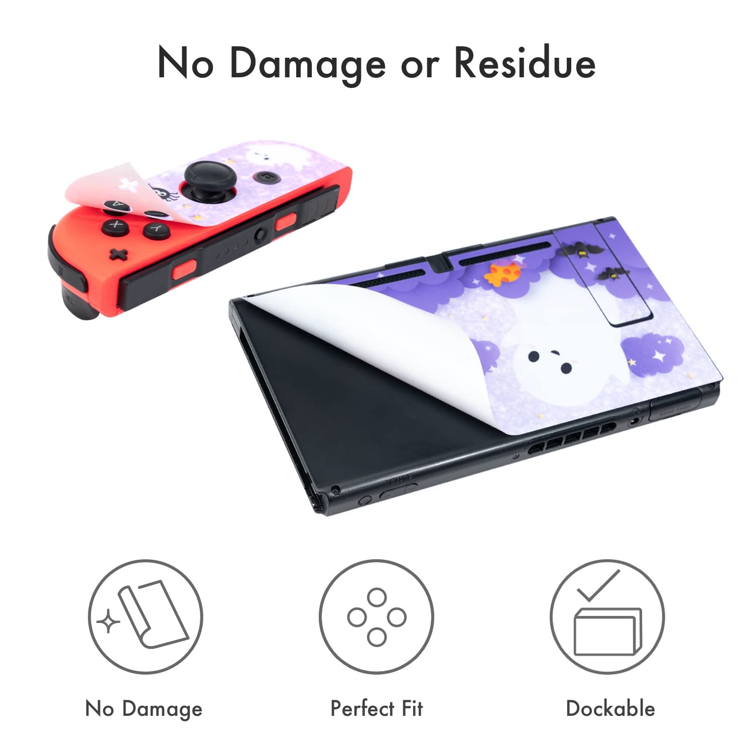 BelugaDesign Space Themed Nintendo Switch Skin - Galaxy Astronaut Moon Vinyl Decal Sticker Wrap for Switch & Switch OLED (Black/White) - Perfect for Gamers & Space Enthusiasts