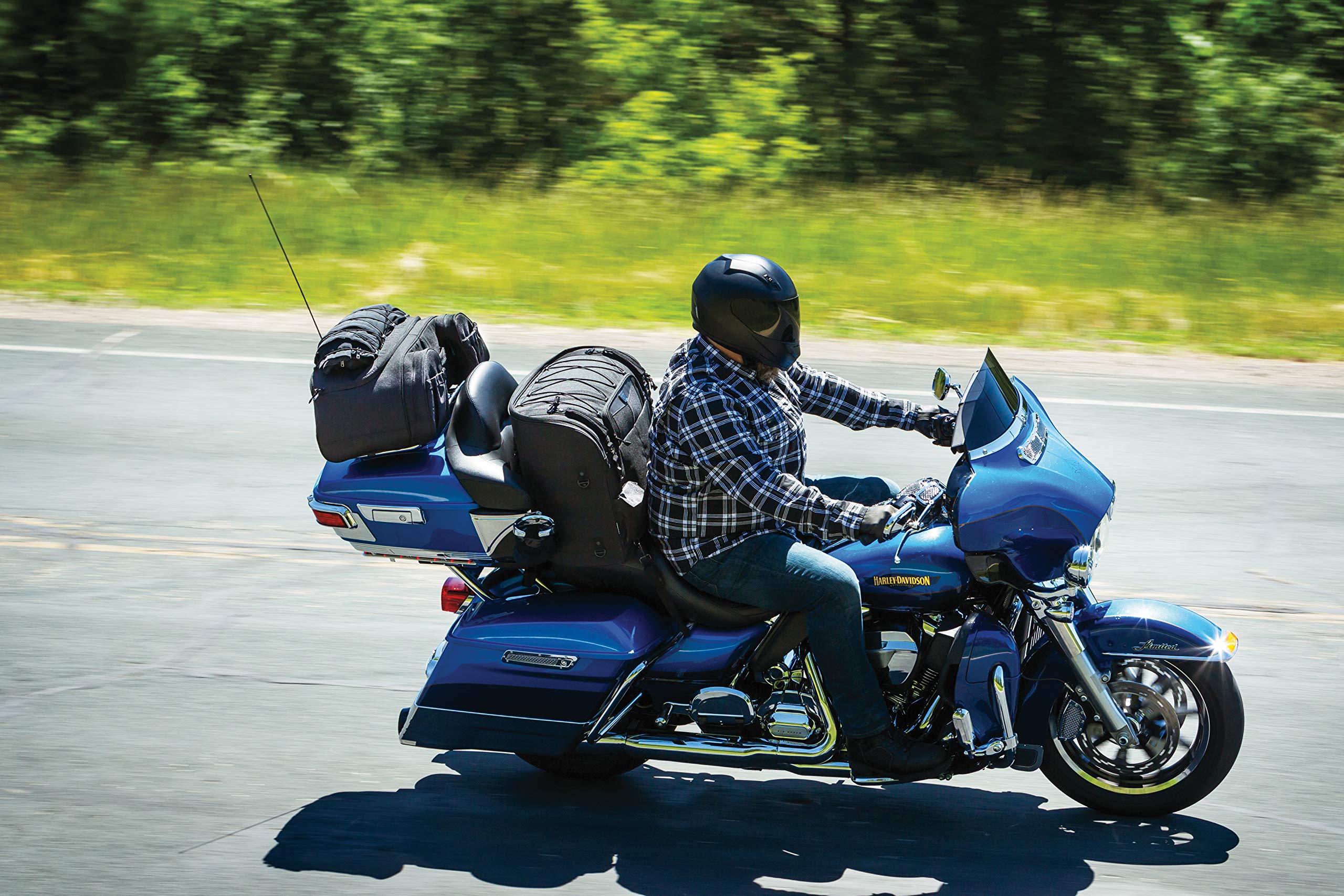 Kuryakyn 5281 Momentum Hitchhiker Motorcycle Travel Luggage - Waterproof Trunk Rack Bag for Harley, Touring & Cruiser Bikes (Black) | Perfect for Long Distance Rides & Road Trips