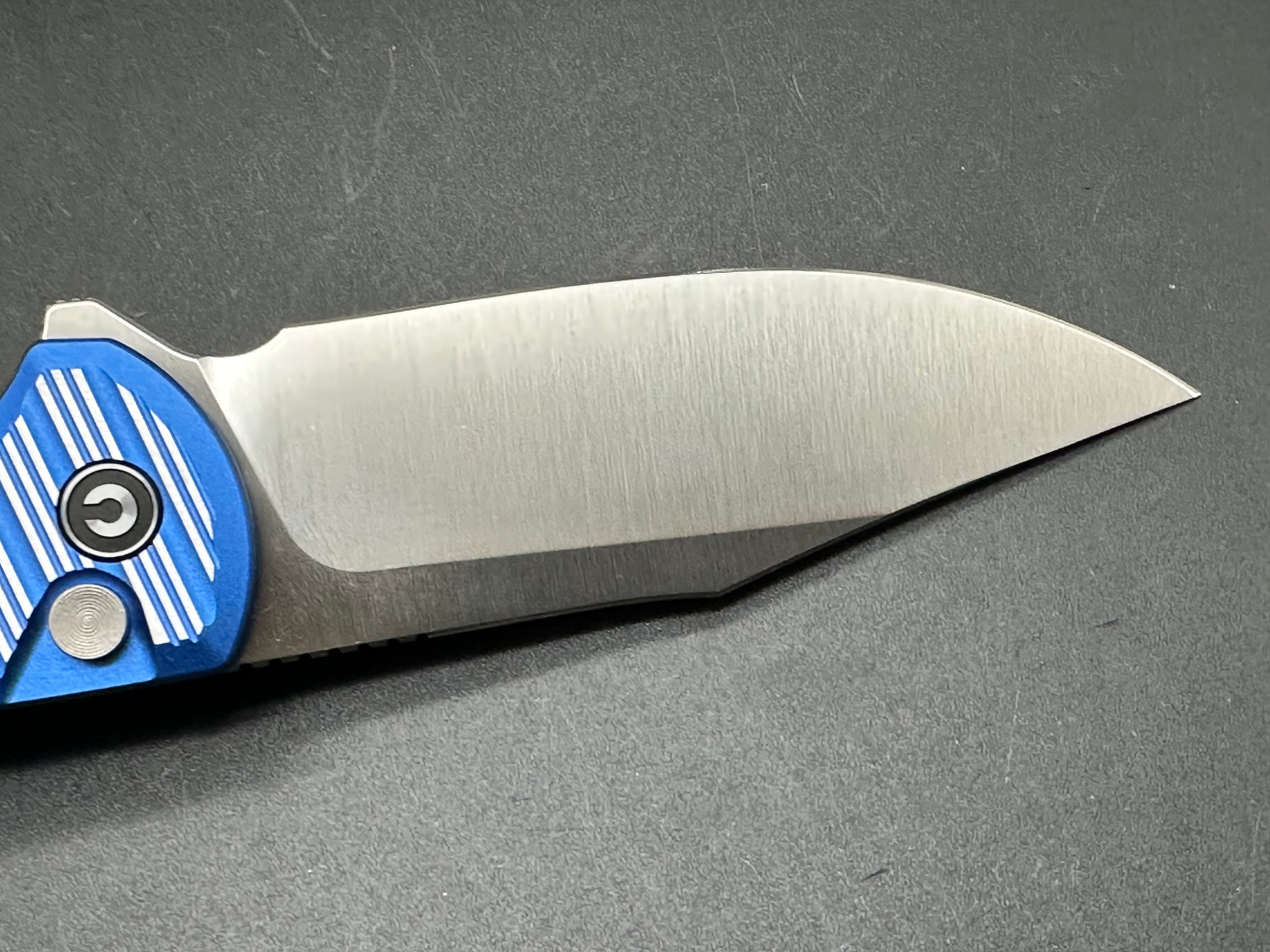 CIVIVI STORMHOWL Folding Knife - Bright Blue/Satin Flat Aluminum Handle, Nitro-V Steel Blade, Clip Point Plain Edge - EDC Pocket Knife for Outdoor Camping, Hiking & Everyday Carry (Model C23040B-2)