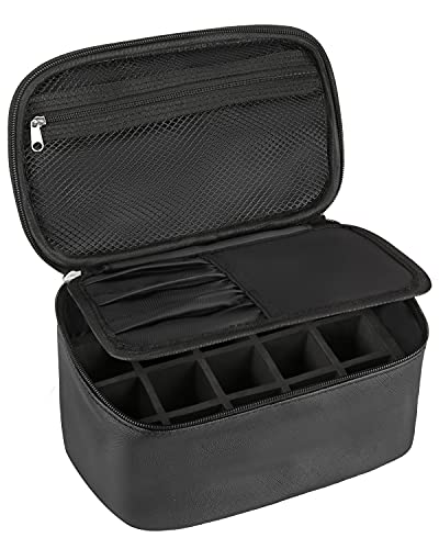 Professional Nail Polish Organizer Bag - Nail Art Set Travel Case with Compartments for Manicure Tools & Accessories | Portable Cosmetic Storage for Home, Salon & Travel (Black)