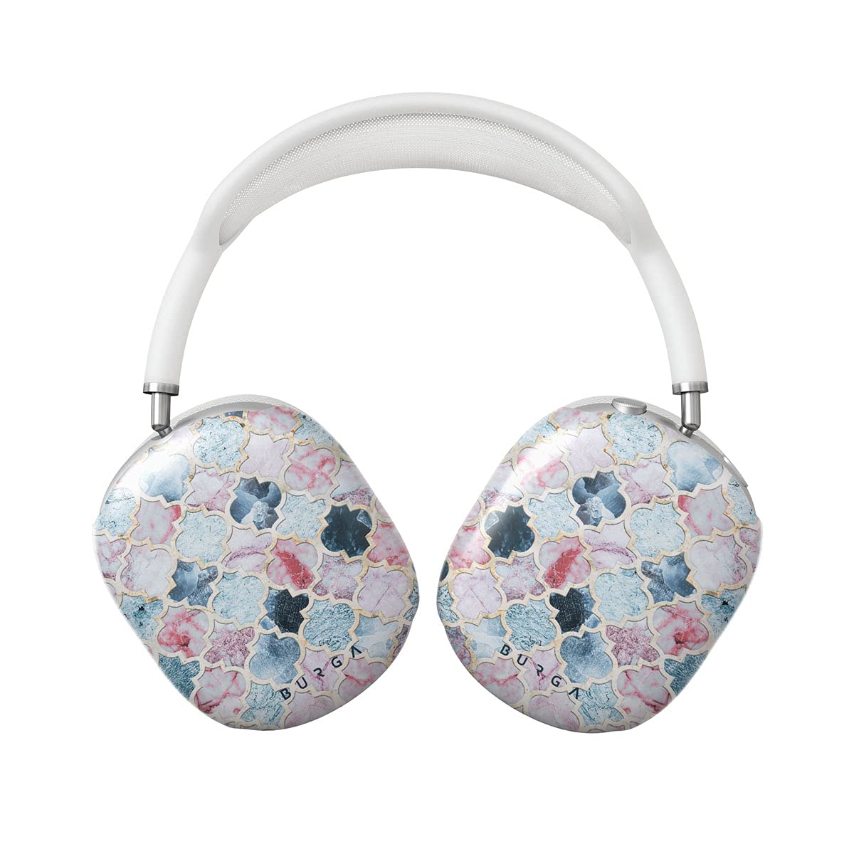 BURGA Hard Plastic Case for Apple AirPods Max - Pink Beach Purple Moroccan Tile Design, Protective Cover with Marrakesh Mosaic Pattern | Stylish Accessory for Women, Travel & Daily Use
