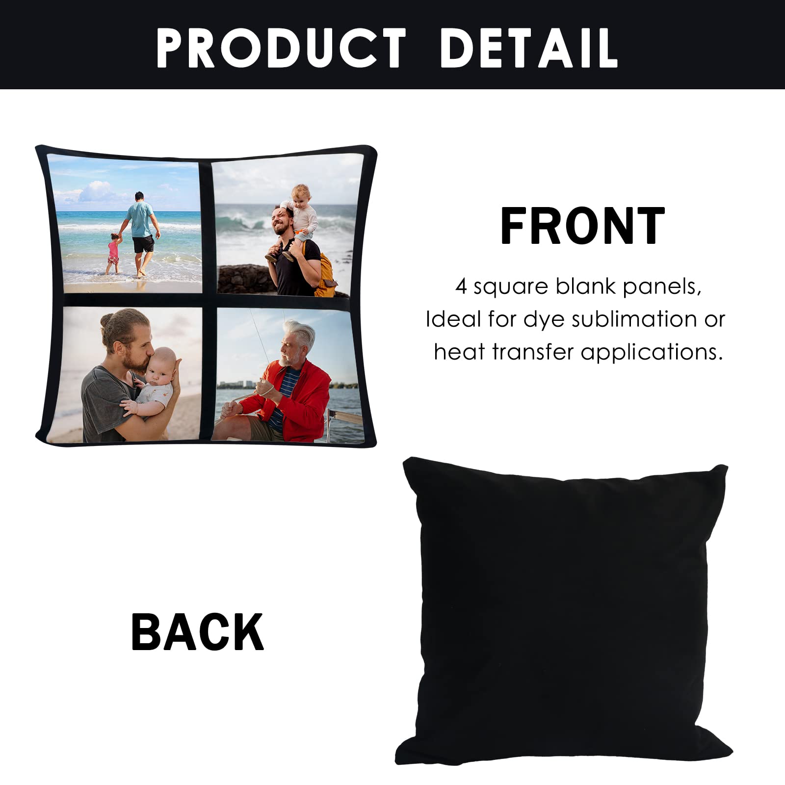 4 Pack Sublimation Blank Lattice Pillow Covers 15.7x15.7 Inch - DIY Printing Cushion Covers with Invisible Zipper for Home Decor, Sofa, Bedroom, and Gift Giving