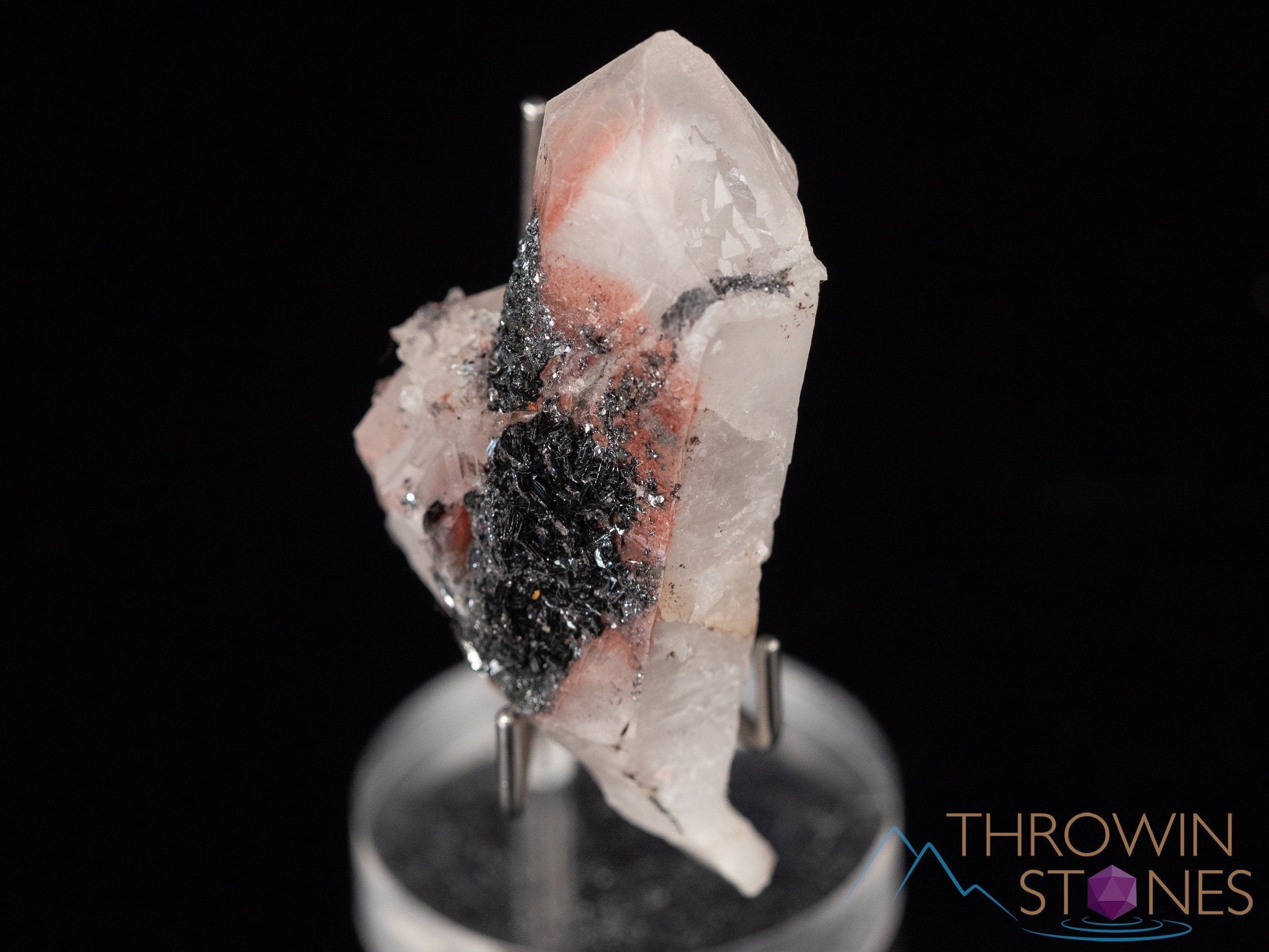 Natural QUARTZ Raw Crystal Cluster with Specular HEMATITE - Healing Stones for Home Decor, Housewarming Gift & Spiritual Healing | Perfect for Meditation, Office Desk & Feng Shui