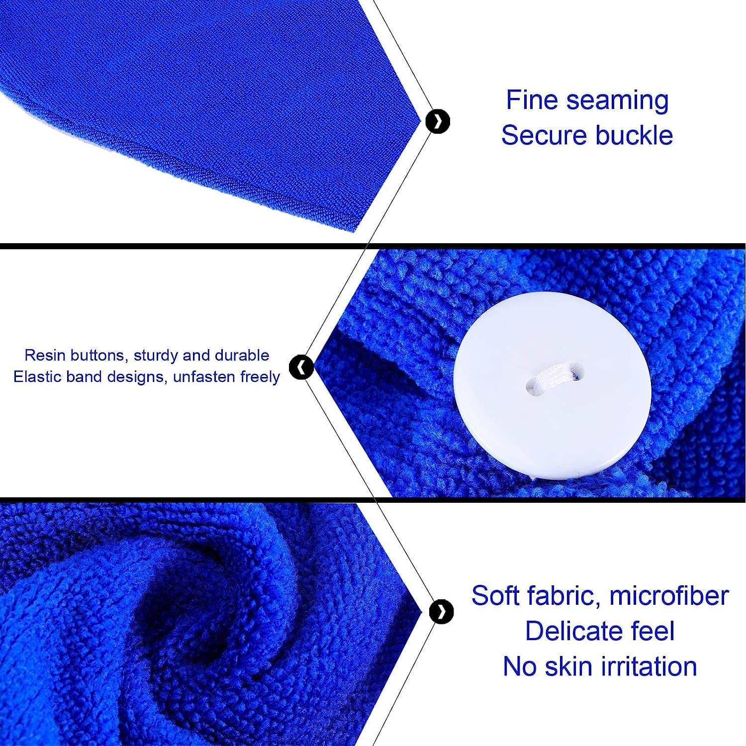 UBERSWEET® Microfiber Hair Drying Hat - Quick Dry Hair Towel Wrap for Women & Men, Soft & Absorbent, Reduces Friction & Frizz (Sapphire Blue) - Perfect for Travel, Gym, Swimming & Home Use
