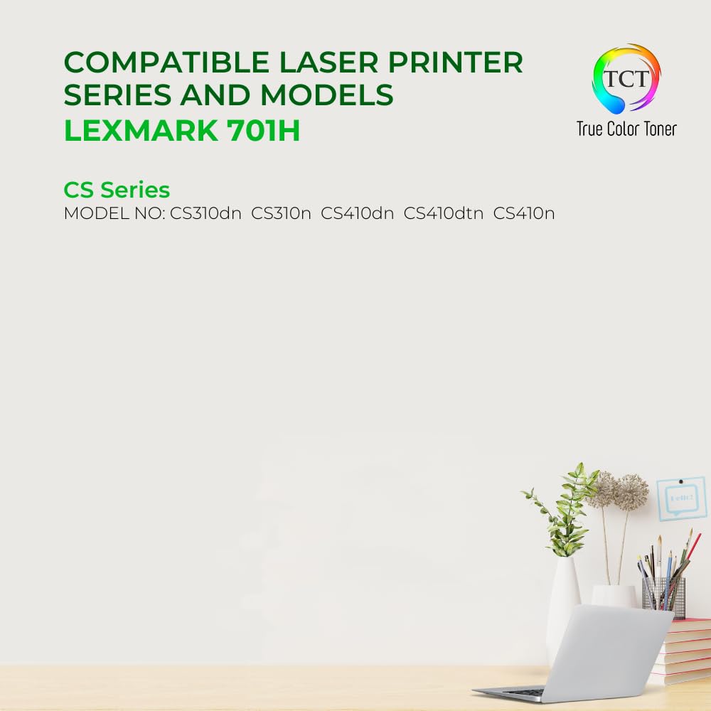 Premium Lexmark 701H 70C1HC0 Cyan Toner Cartridge - 3,000 Pages for CS310dn/CS410dn/CS510de Printers - Office & Home Use
