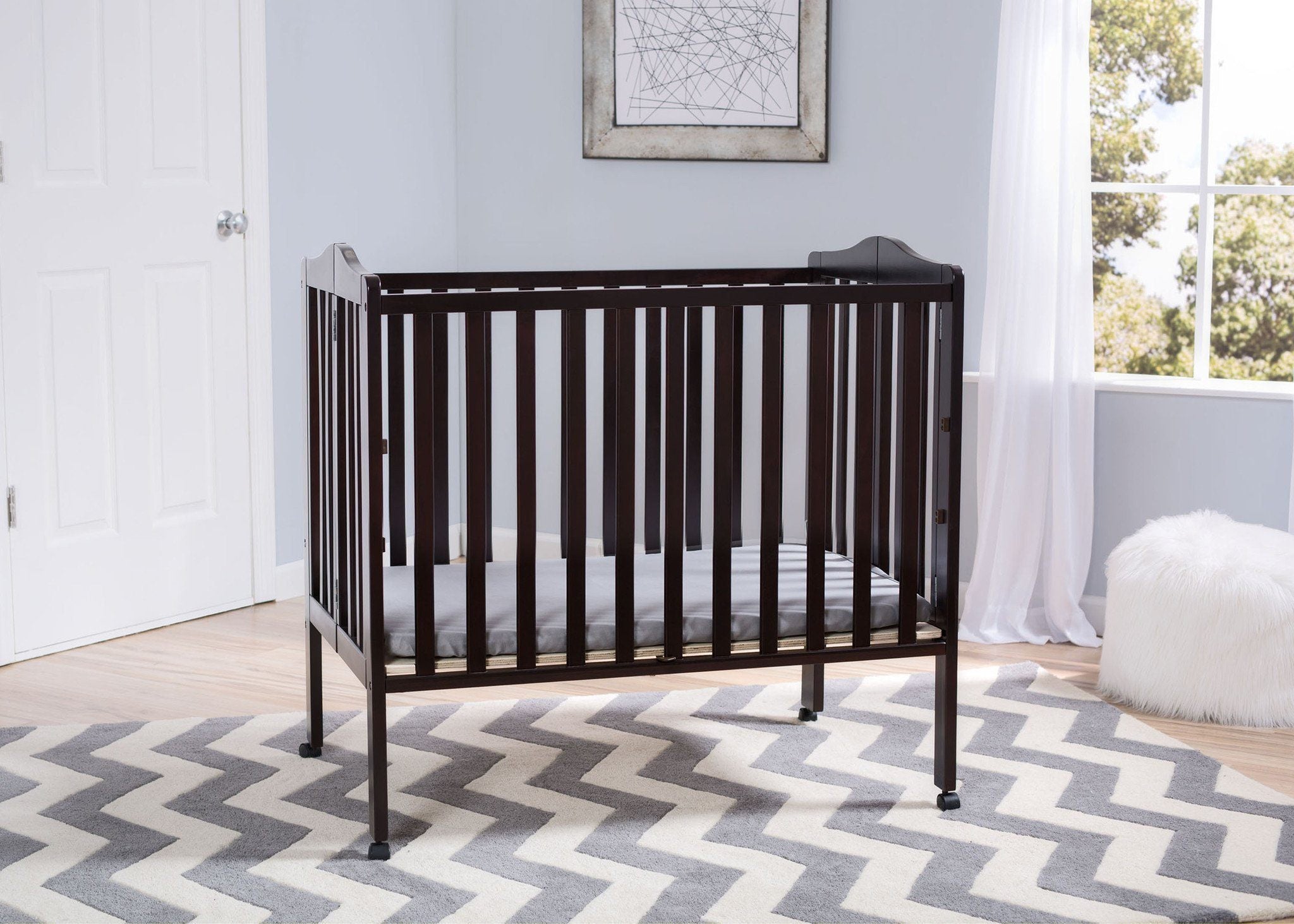 Portable Folding Crib with Mattress - Lightweight Travel Baby Bed for Home & Nursery | Perfect for Travel, Camping & Grandparents' House