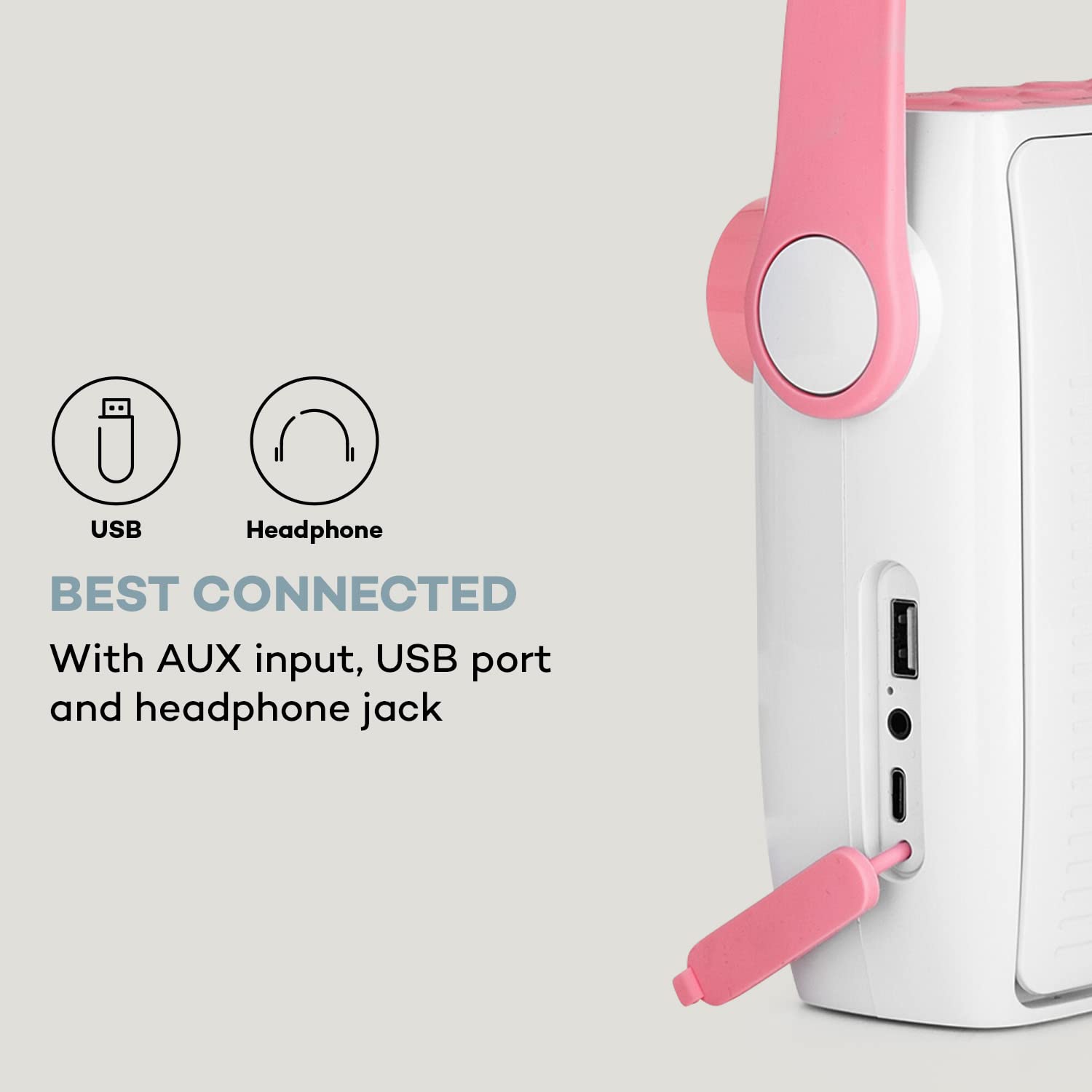 Auna Splash Shower Radio - Waterproof DAB+/FM Digital Radio with Bluetooth, USB-C Charging & Headphone Jack | IPX4 Rated for Bathroom, Poolside & Outdoor Use | White & Pink Color