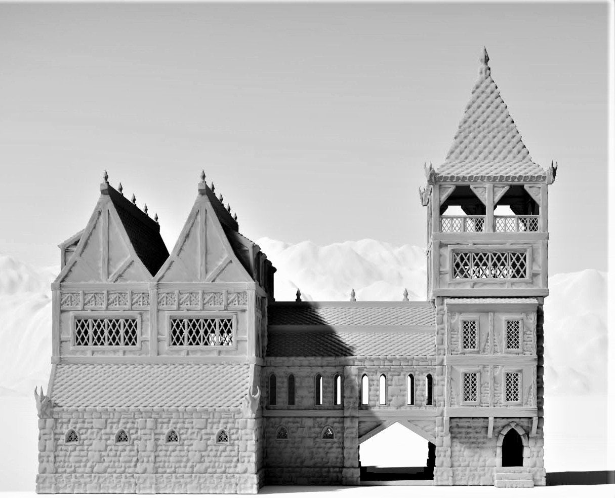 28mm Noble House Terrain for Dungeons & Dragons - The Old Manor Estate Miniature Scenery for RPG Tabletop Gaming