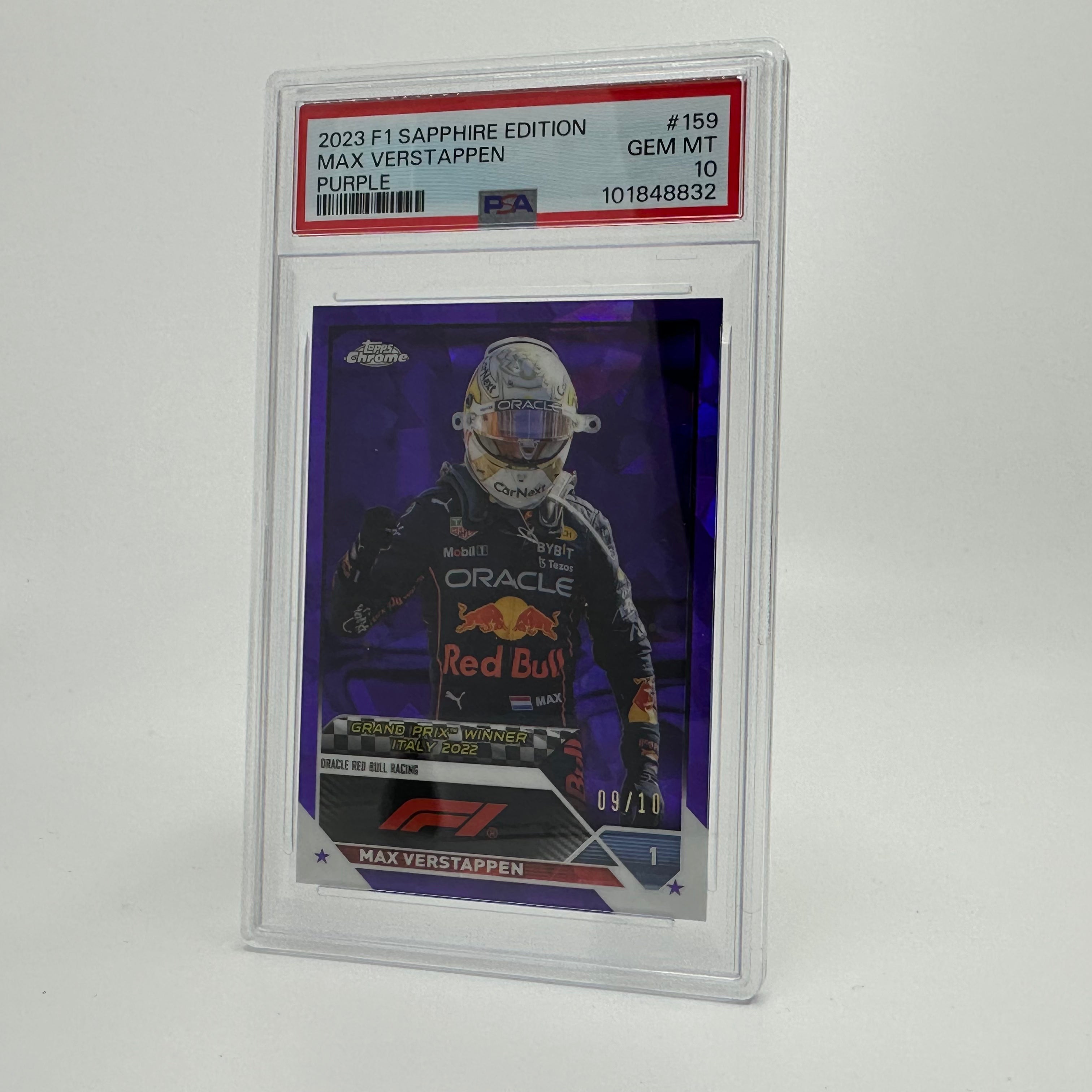 2023 Topps Chrome Sapphire Purple Max Verstappen #159 PSA 10 - Rare Collectible Trading Card for Sports Memorabilia & F1 Racing Fans - Perfect for Display, Investment, and Card Collections