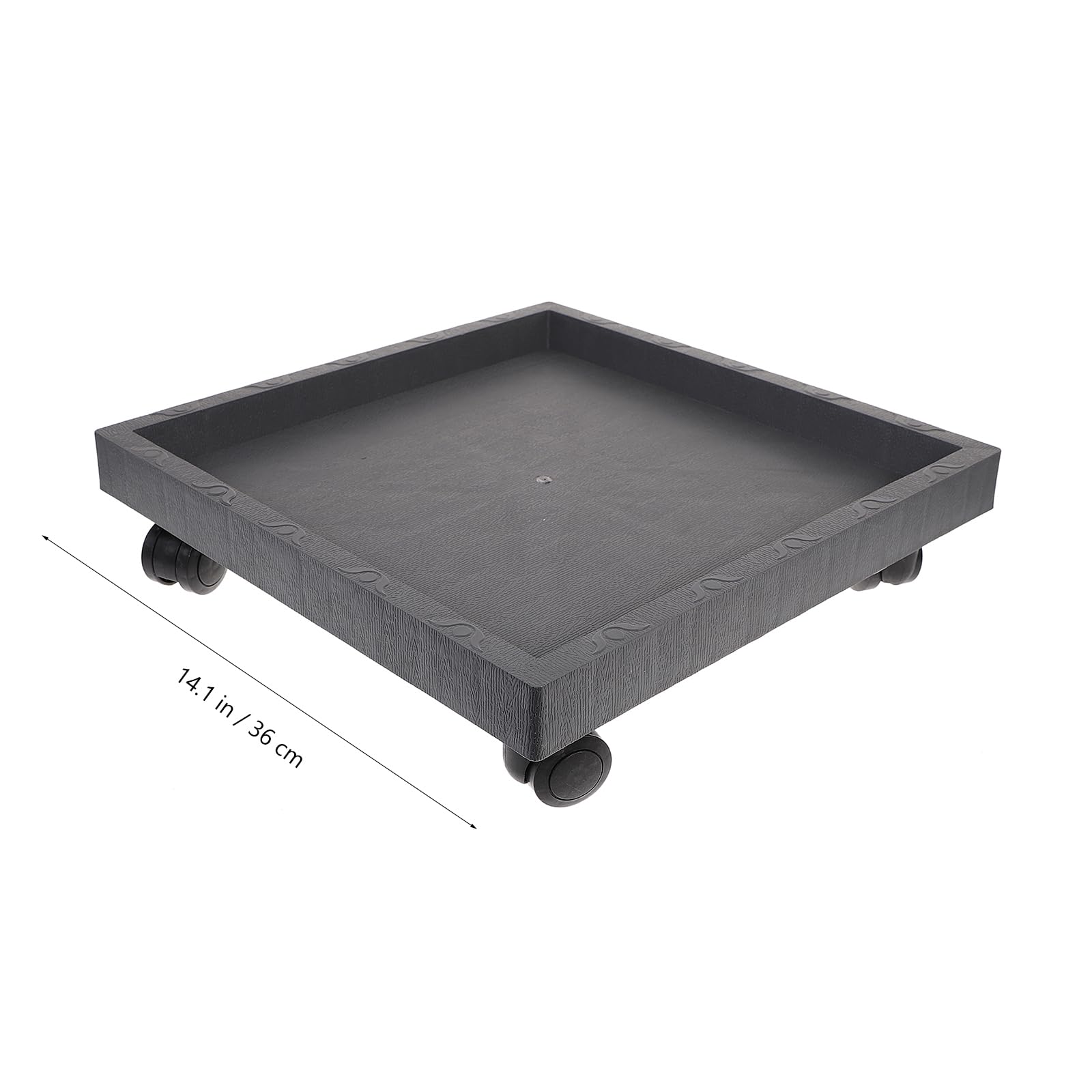 DOITOOL Square Plant Pot Tray with Removable Wheels - Heavy Duty Planter Caster Coaster for Easy Moving Indoor/Outdoor Potted Plants - Perfect for Garden, Patio, Balcony & Home Decor (Grey)